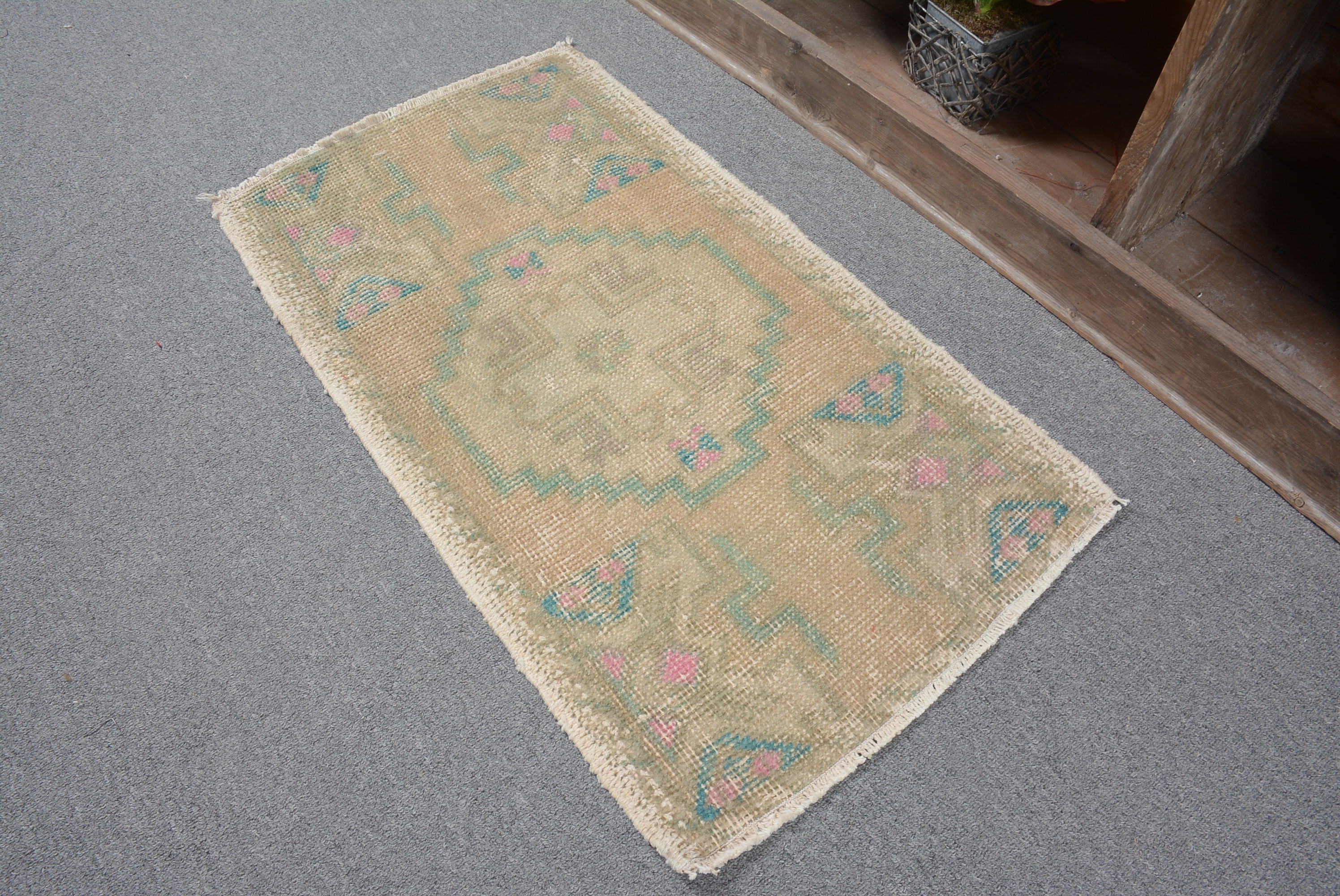 Wall Hanging Rug, Vintage Rugs, 1.6x2.8 ft Small Rug, Dorm Rug, Home Decor Rug, Green Antique Rug, Bath Rug, Turkish Rugs