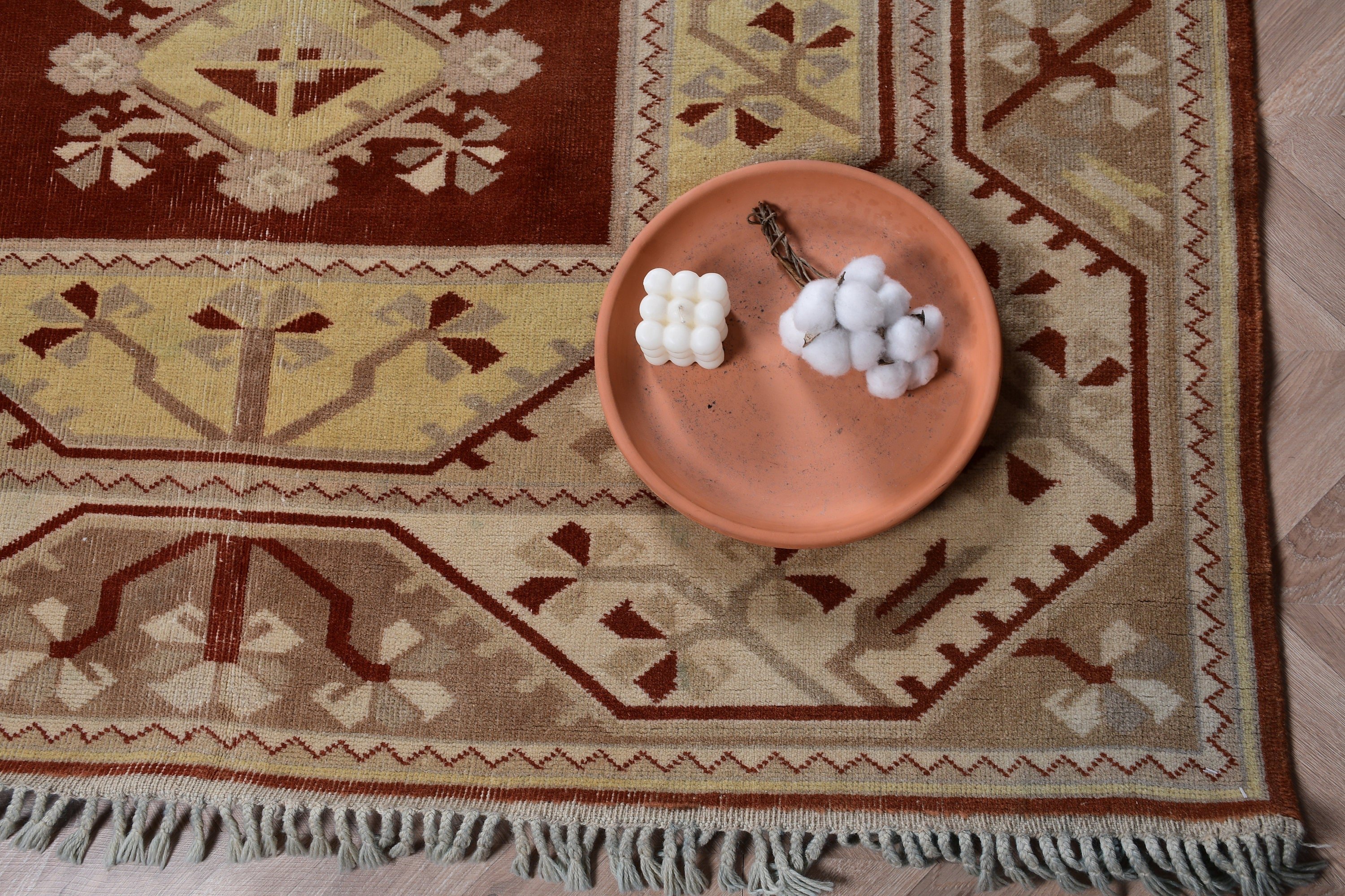 Cute Rug, Vintage Rug, Turkish Rug, 5.2x7.7 ft Large Rugs, Bedroom Rug, Dining Room Rug, Moroccan Rug, Oushak Rug, Beige Anatolian Rug