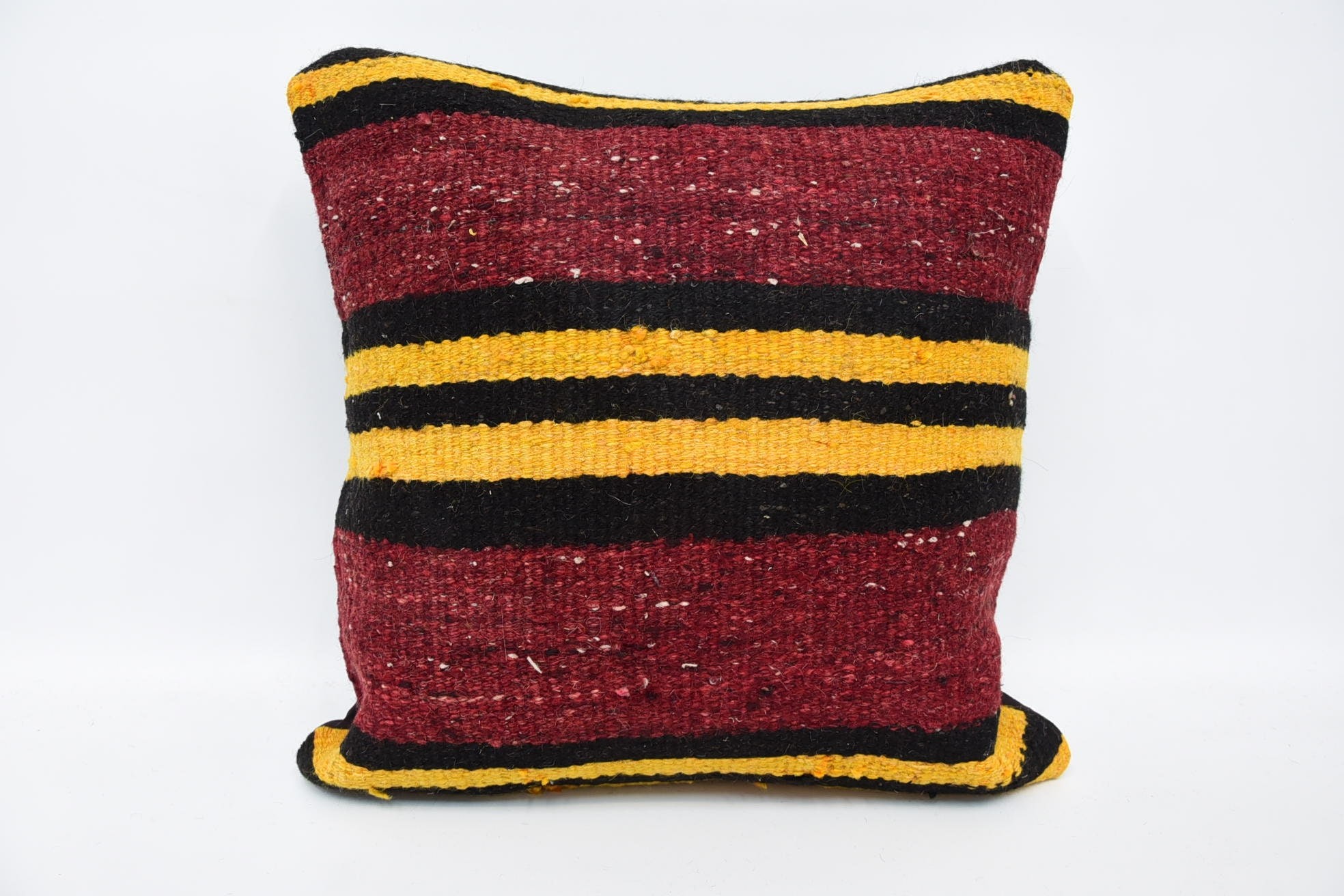 Hippie Throw Pillow Case, Handmade Kilim Cushion, Turkish Kilim Pillow, 18"x18" Red Pillow Sham, Gift Pillow, Handmade Throw Pillow