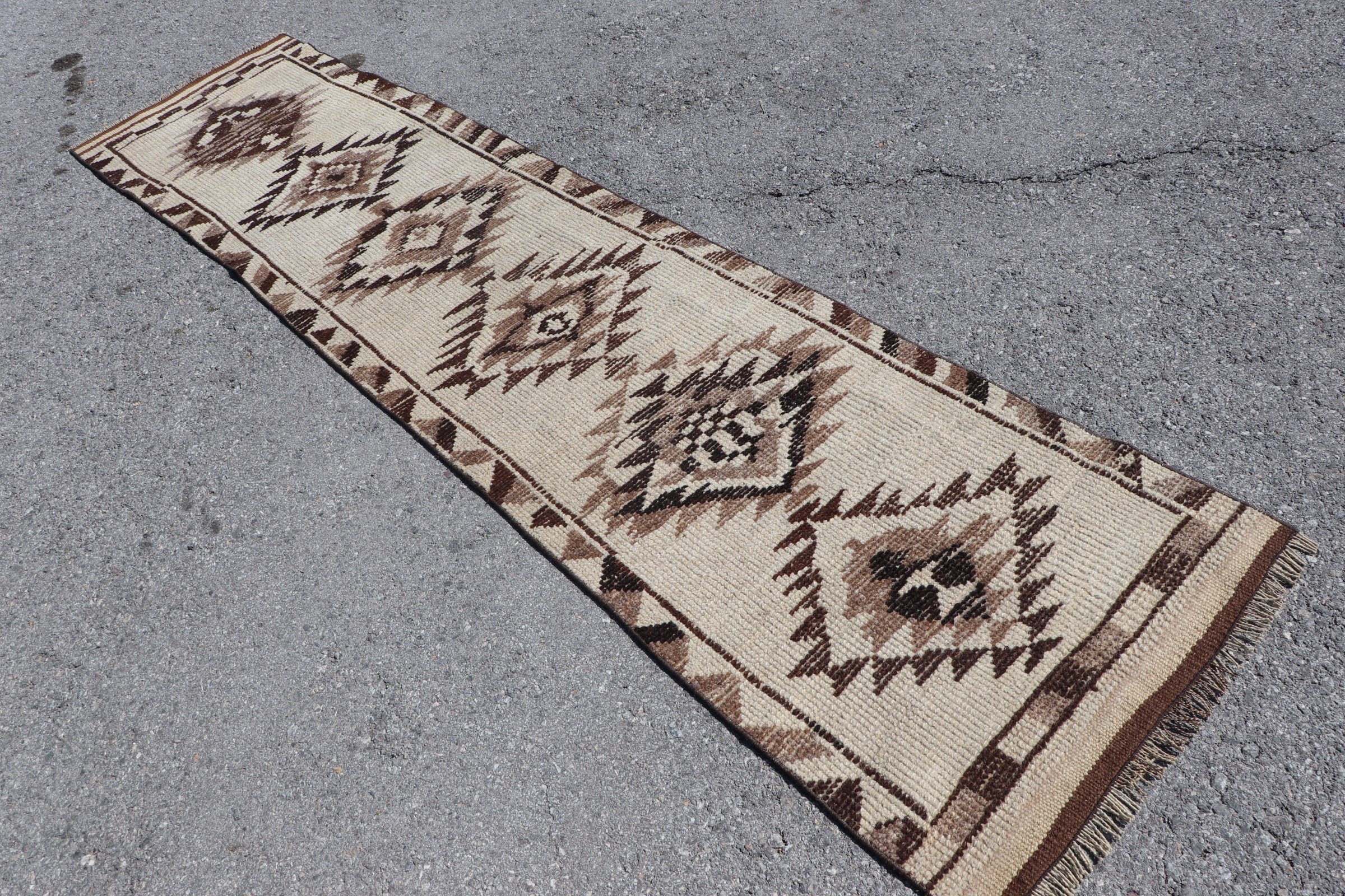 Rugs for Kitchen, Moroccan Rugs, Cute Rug, Beige Antique Rug, Vintage Rugs, Turkish Rug, 2.2x9.4 ft Runner Rug, Corridor Rug, Kitchen Rug