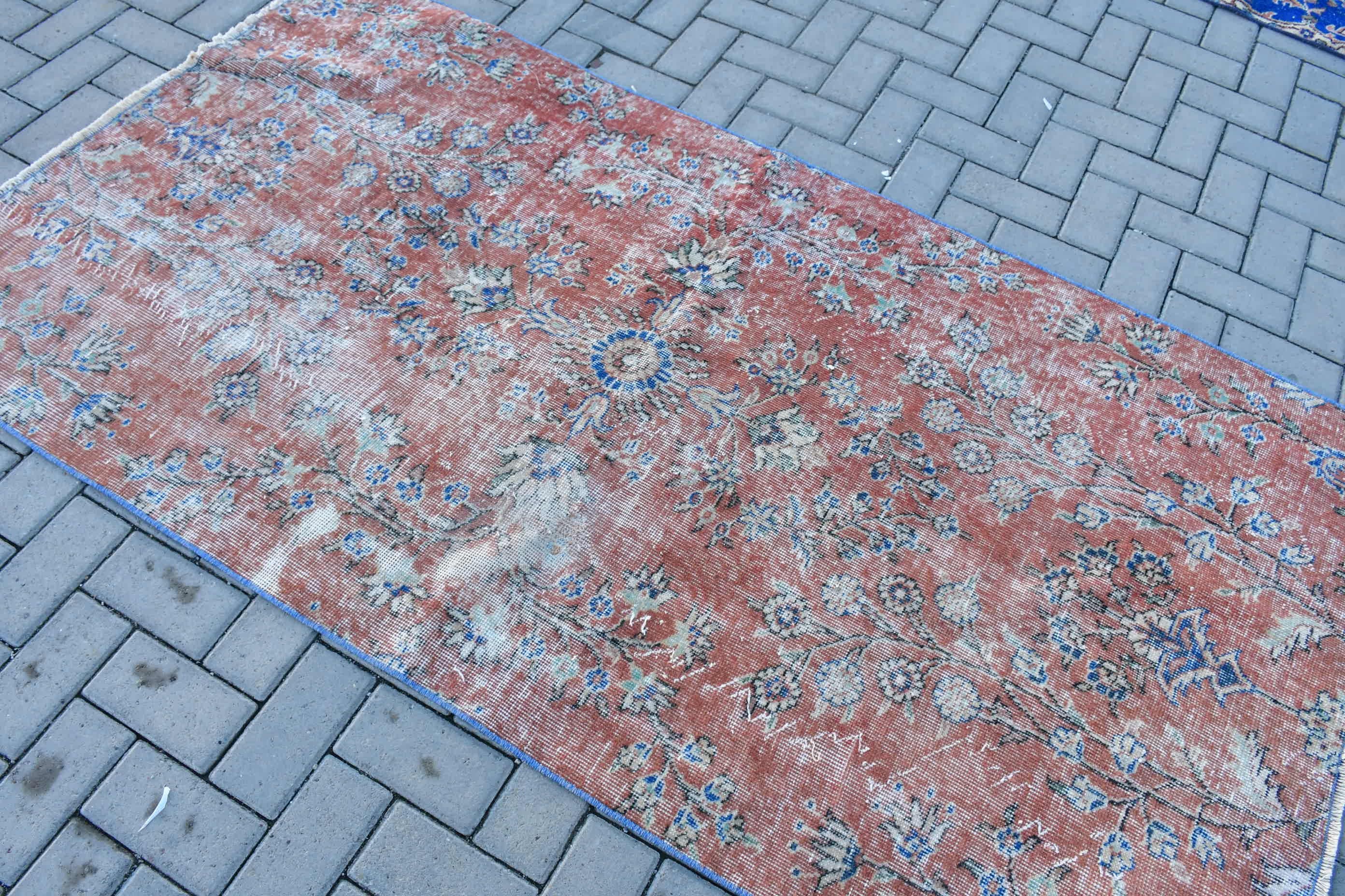 Turkish Rug, 3.7x6.9 ft Area Rug, Rugs for Floor, Indoor Rug, Home Decor Rugs, Vintage Rug, Cool Rug, Turkish Area Rug Rugs, Red Floor Rug