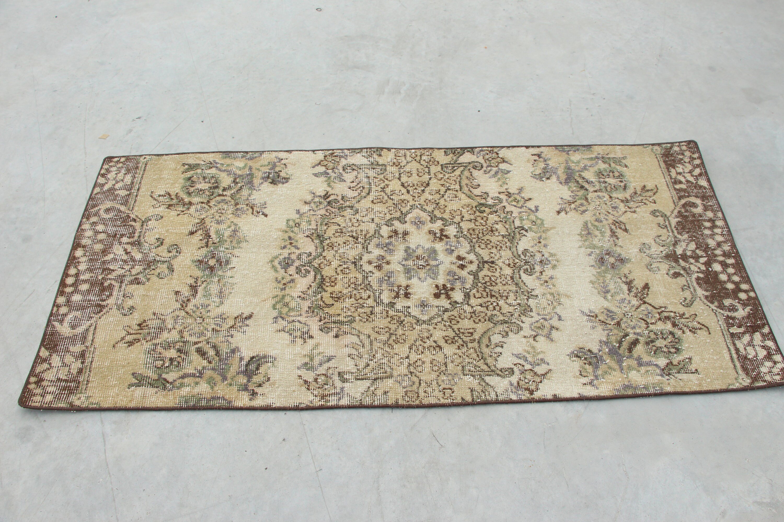 Turkish Rugs, Bedroom Rugs, Bathroom Rugs, Beige  2.4x5.3 ft Small Rugs, Kitchen Rug, Home Decor Rugs, Pale Rug, Vintage Rugs