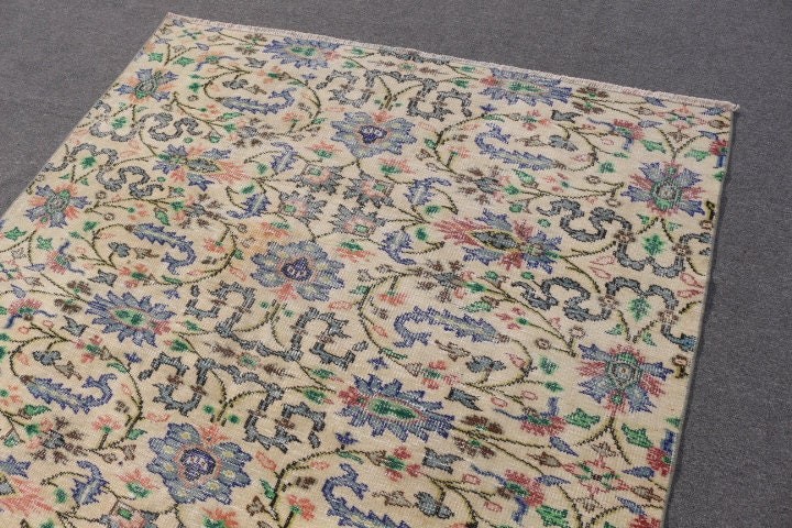 Old Rug, Bedroom Rugs, Salon Rugs, Vintage Rugs, Wool Rugs, Green Kitchen Rug, Turkish Rug, Living Room Rug, 5.7x8.5 ft Large Rug, Cute Rug