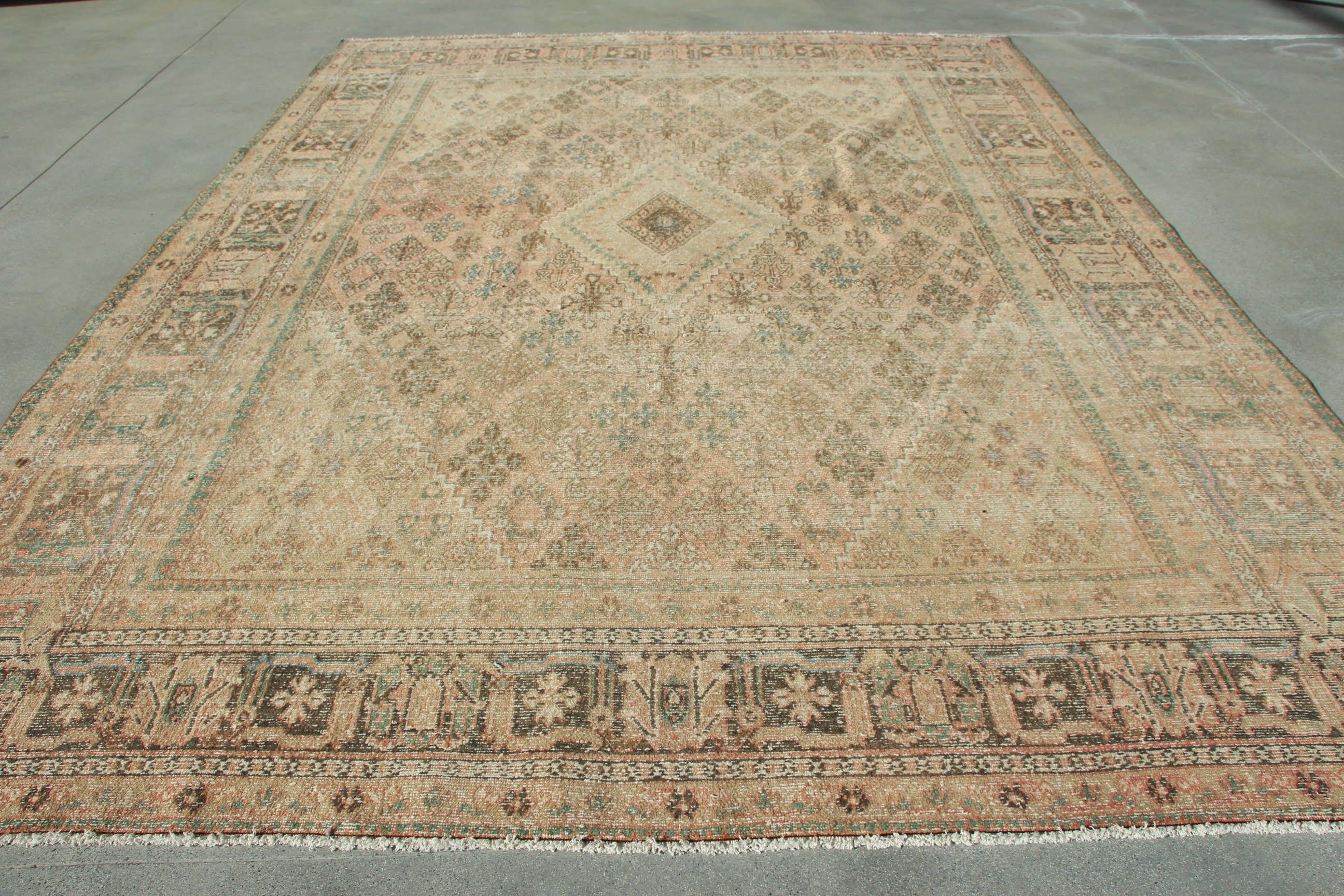 Vintage Halı, Modern Halı, Salon Halısı, 9.4x12.6 ft Büyük Boy Halılar, Türk Halıları, Büyük Boy Vintage Halılar, Bej Yatak Odası Halıları, Havalı Halı