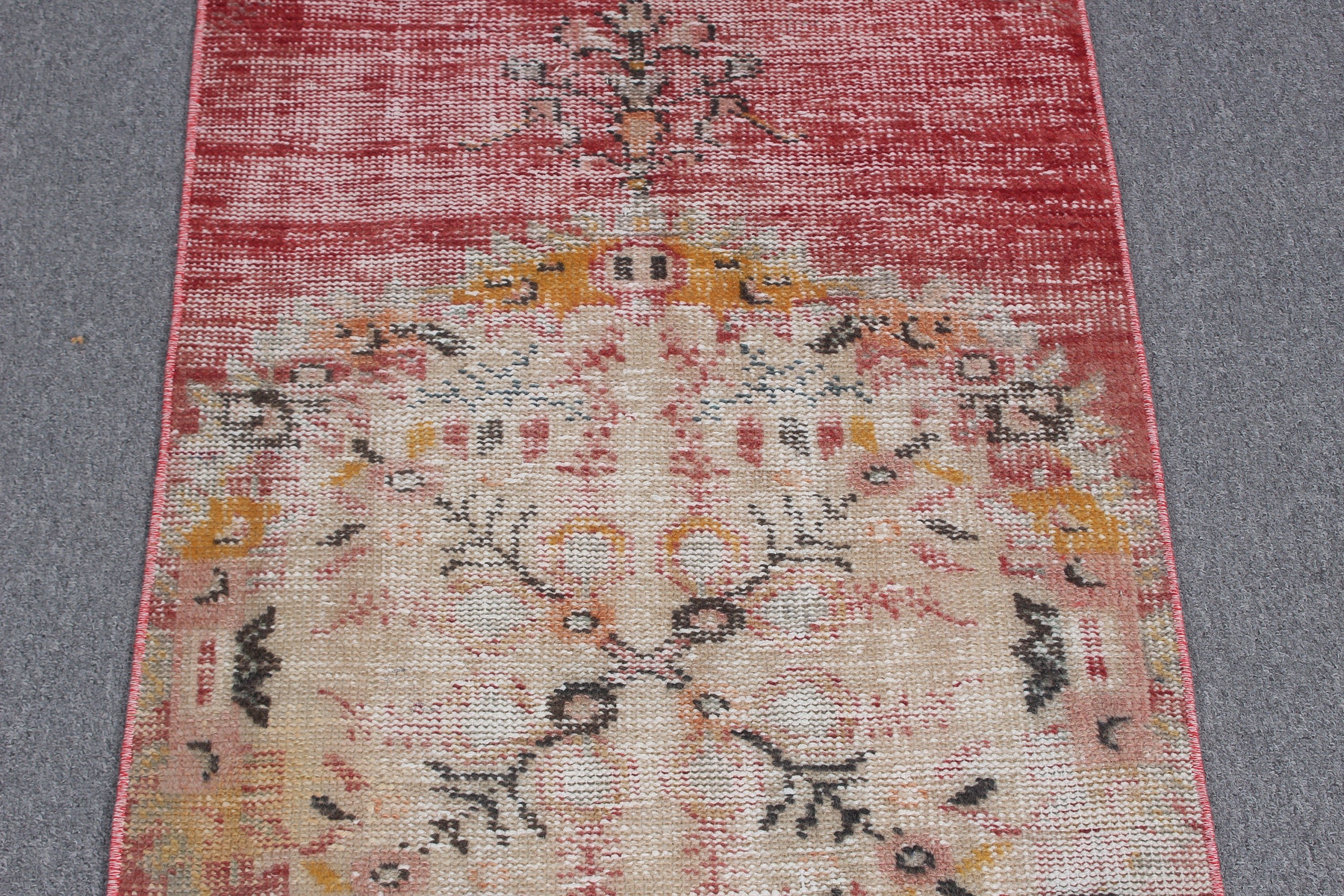 Rugs for Entry, Vintage Rugs, Turkish Rugs, Kitchen Rug, Wool Rug, Entry Rug, Nursery Rug, Red Oushak Rugs, 2x4.4 ft Small Rugs, Boho Rug