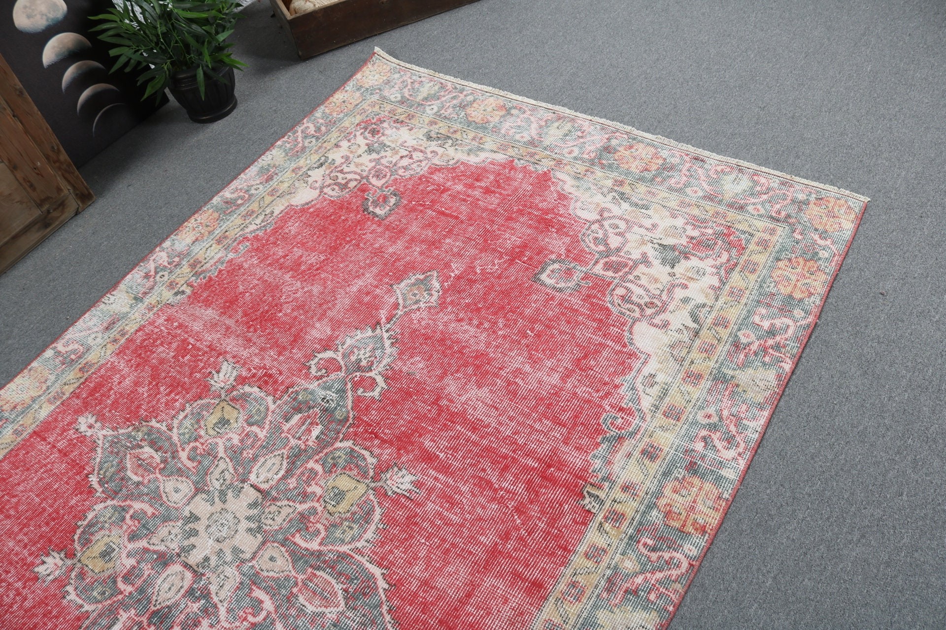 Boho Rug, Dining Room Rug, Vintage Rugs, Large Vintage Rugs, Oriental Rugs, Red Bedroom Rugs, Turkish Rugs, Luxury Rug, 5x8.4 ft Large Rugs