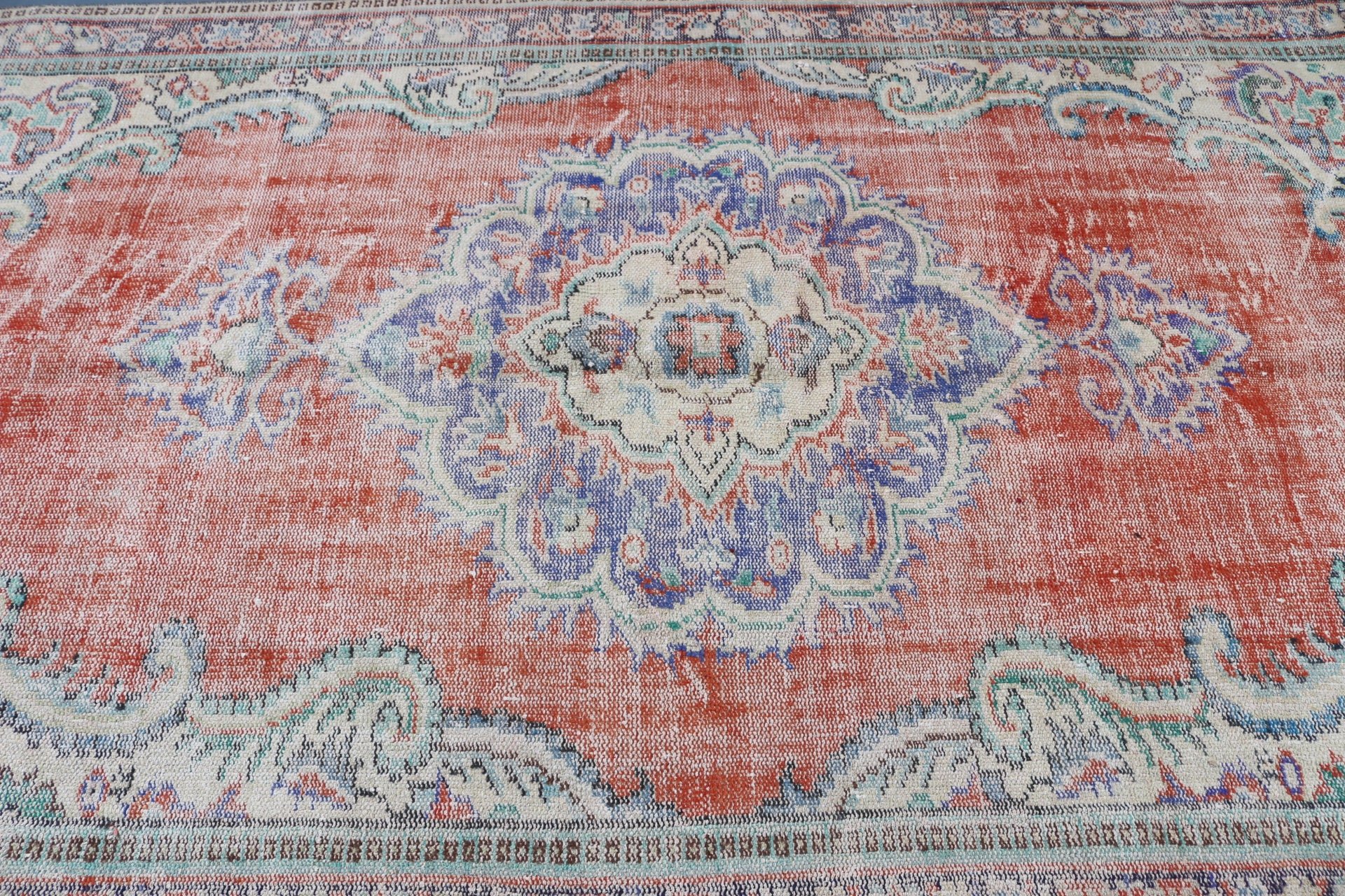 Salon Halıları, Salon Halısı, 5,5x9 ft Büyük Halı, Turuncu Havalı Halılar, Vintage Halı, Türk Halısı, Anadolu Halıları, Yemek Odası Halısı, Ev Dekor Halısı