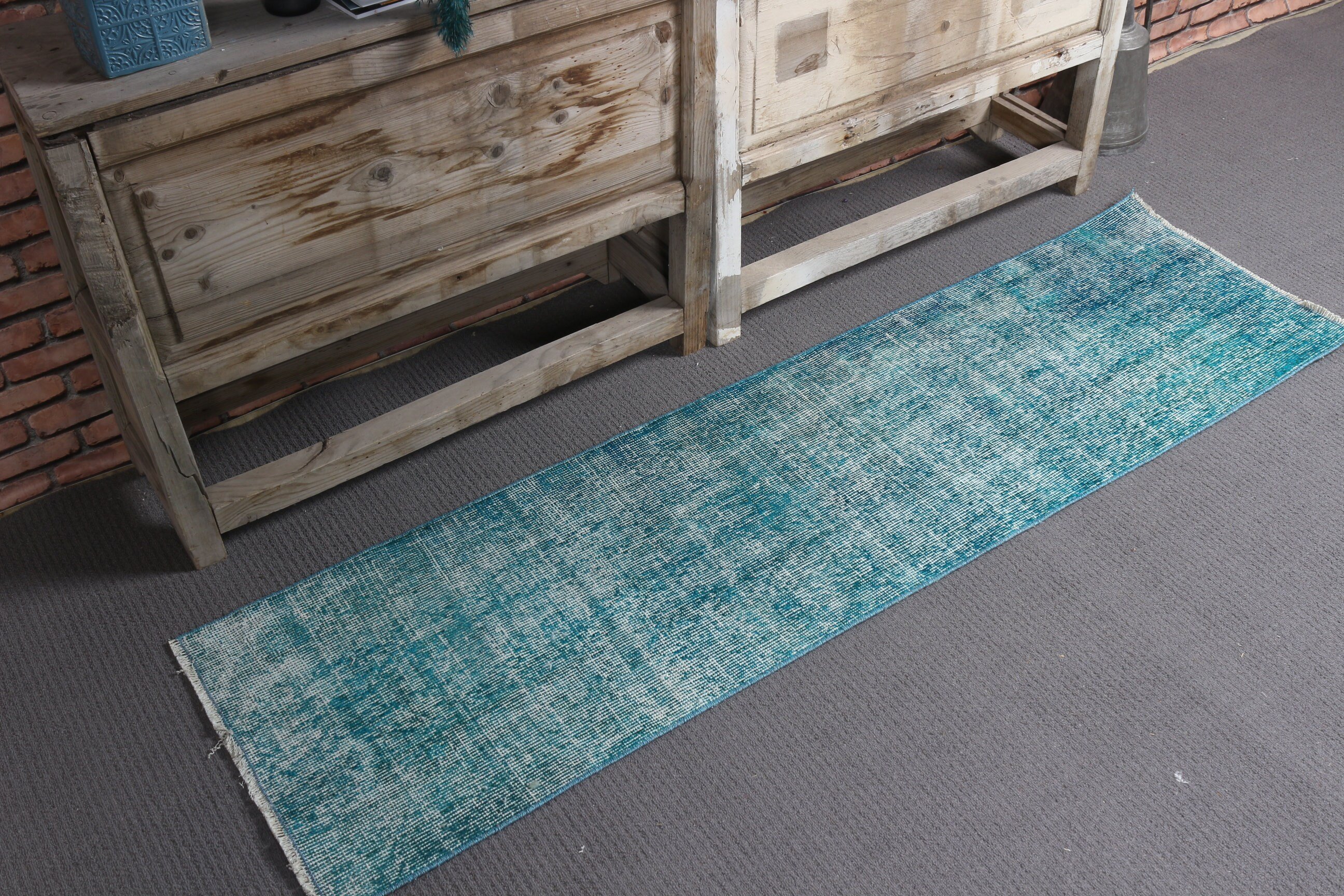 Home Decor Rug, Old Rug, Turkish Rug, Vintage Rug, Blue Home Decor Rugs, 1.5x5.5 ft Runner Rug, Anatolian Rugs, Hallway Rug, Rugs for Stair