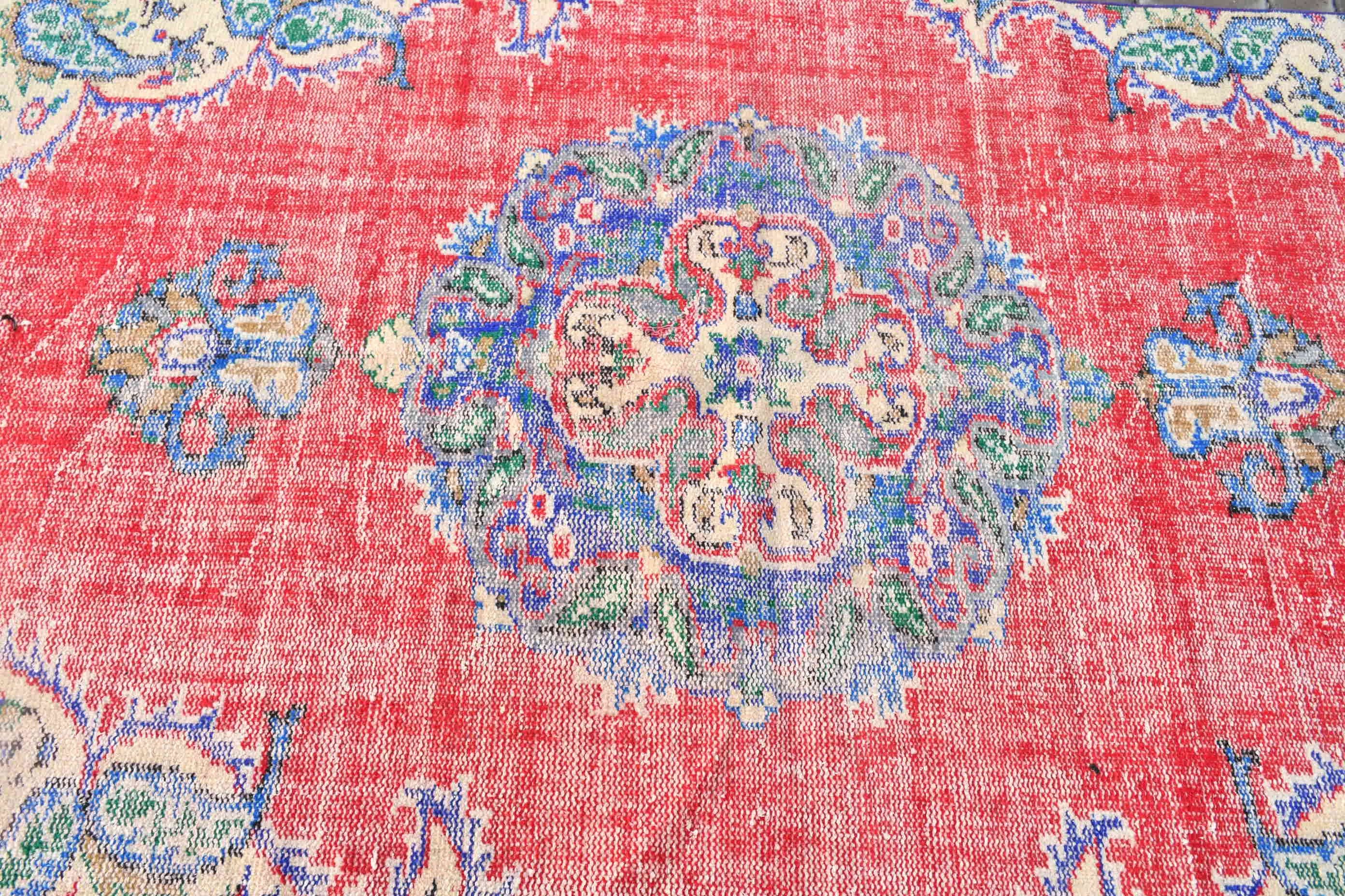 Indoor Rug, Floor Rug, 4.1x7.1 ft Area Rugs, Red Antique Rugs, Rugs for Indoor, Turkish Rug, Home Decor Rug, Vintage Rug, Nursery Rug