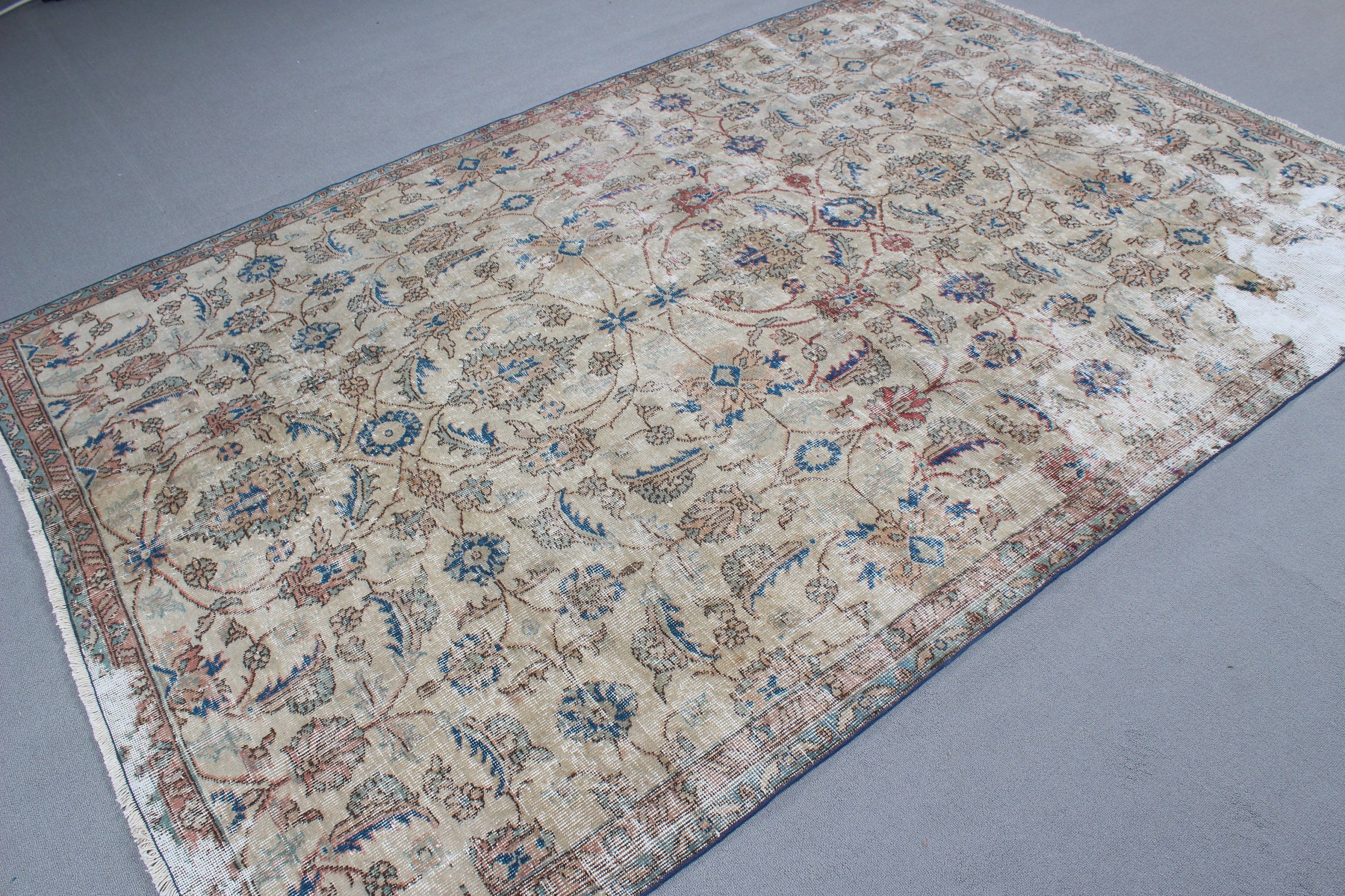 Turkish Rug, Handwoven Rugs, 5.9x8.9 ft Large Rugs, Dining Room Rugs, Wool Rug, Bronze Antique Rug, Living Room Rug, Boho Rugs, Vintage Rug