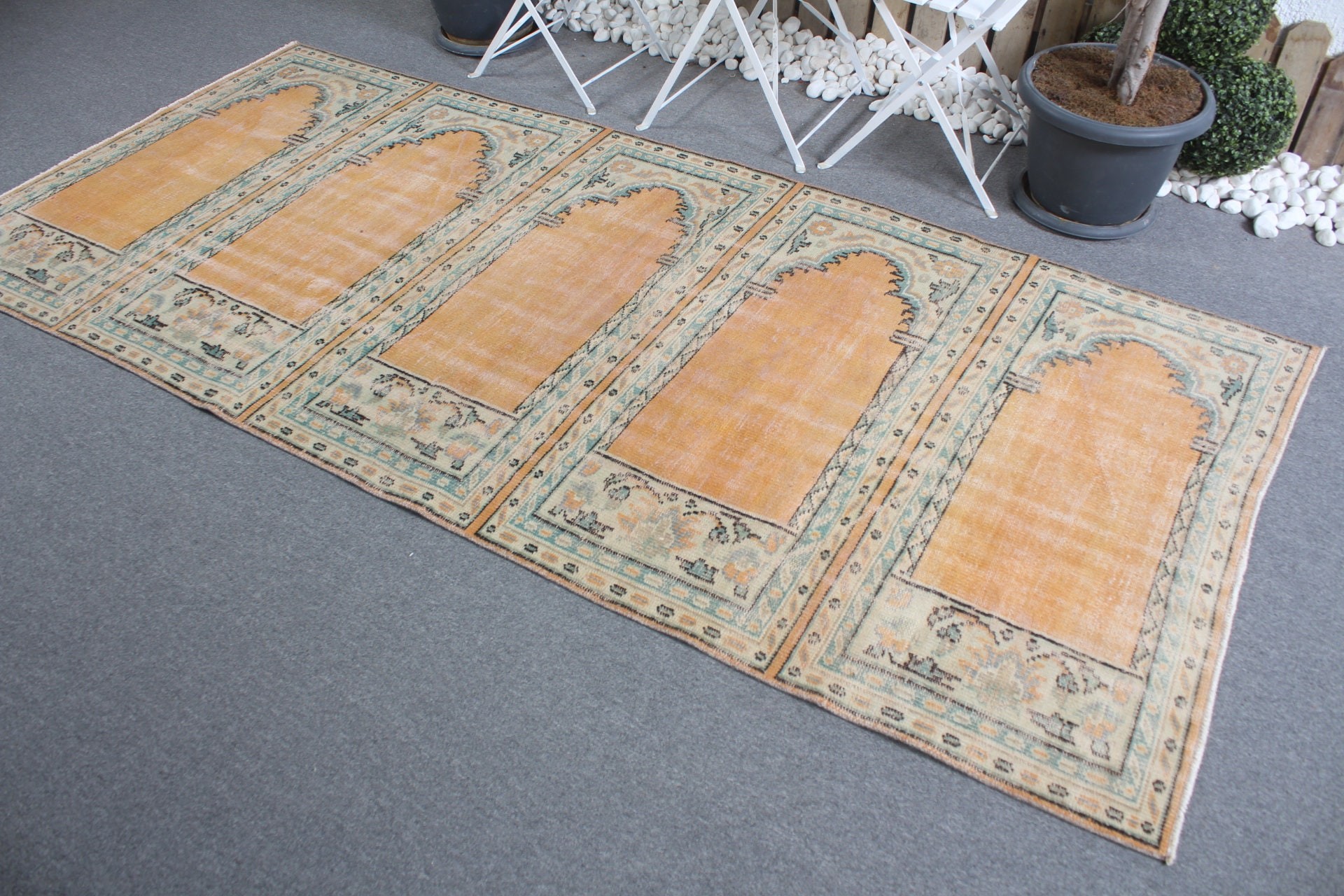 Vintage Rugs, Kitchen Rugs, Anatolian Rug, 4x9.1 ft Area Rugs, Rugs for Nursery, Office Rug, Indoor Rug, Turkish Rugs, Orange Moroccan Rug