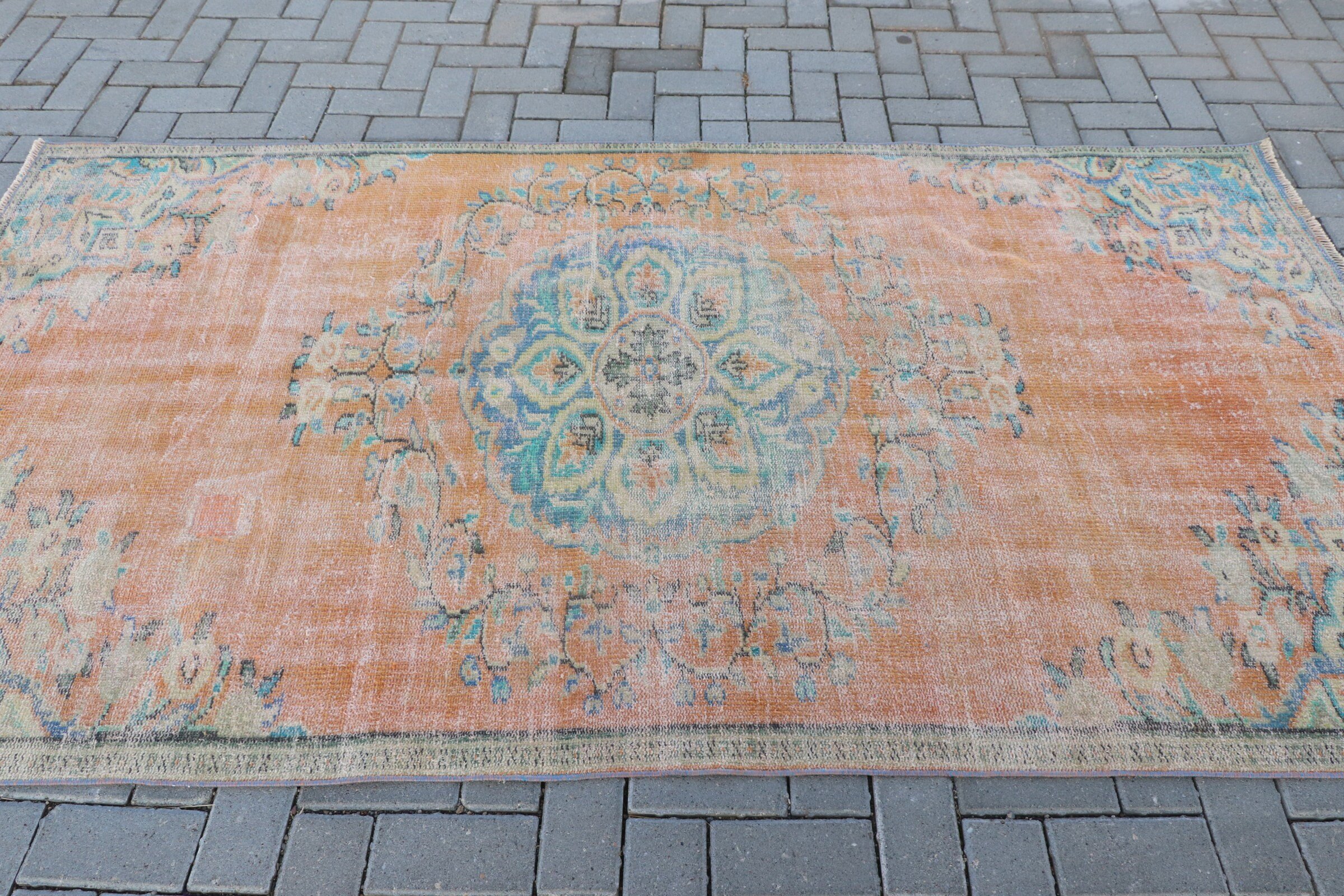 Living Room Rug, Turkish Rug, Dining Room Rug, Floor Rug, 4.5x8.2 ft Area Rugs, Cool Rug, Flatweave Rugs, Vintage Rug, Orange Floor Rugs