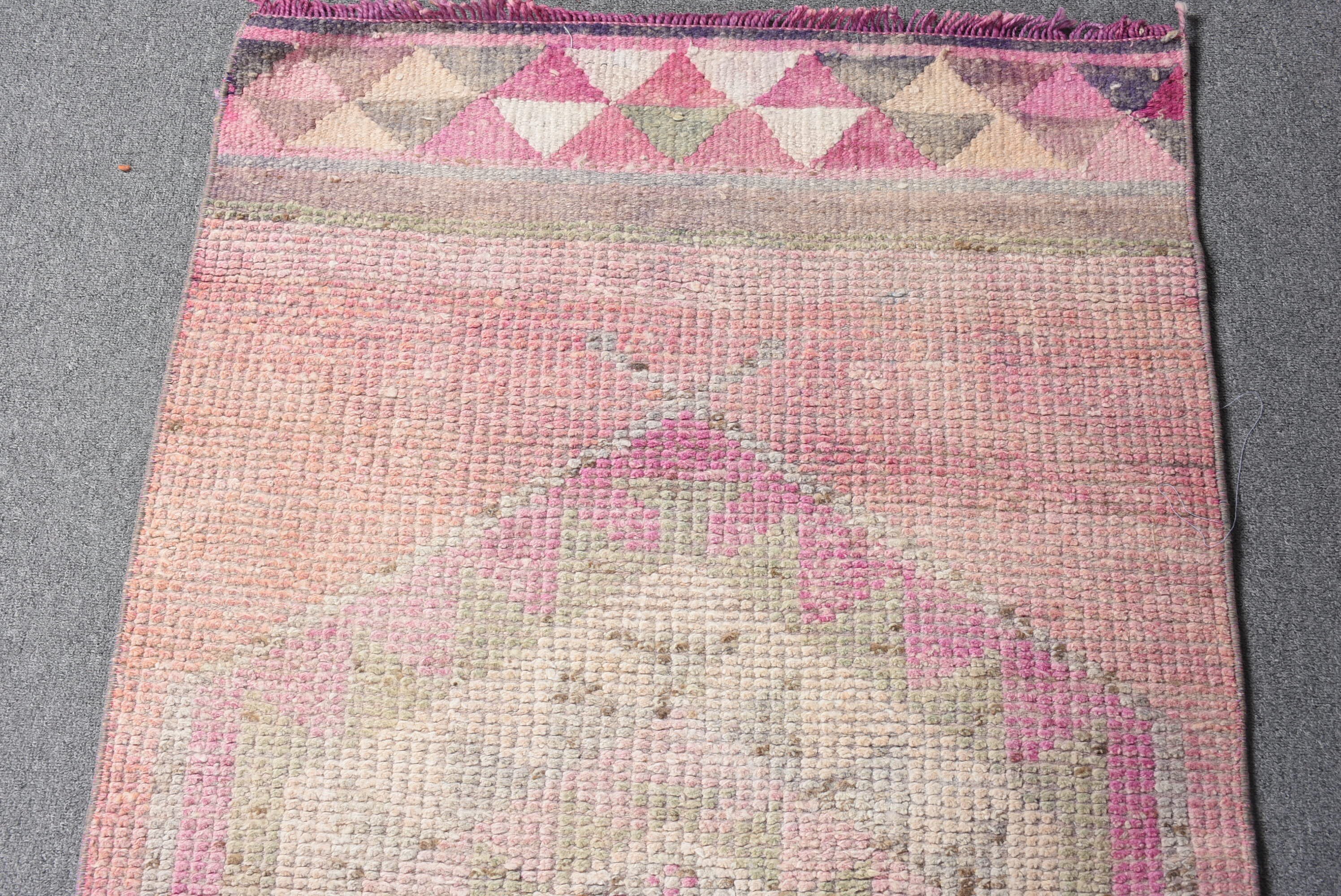 Old Rug, Vintage Rug, Turkish Rug, Rugs for Runner, Green Oriental Rug, Stair Rugs, Kitchen Rug, 2.8x10.3 ft Runner Rug