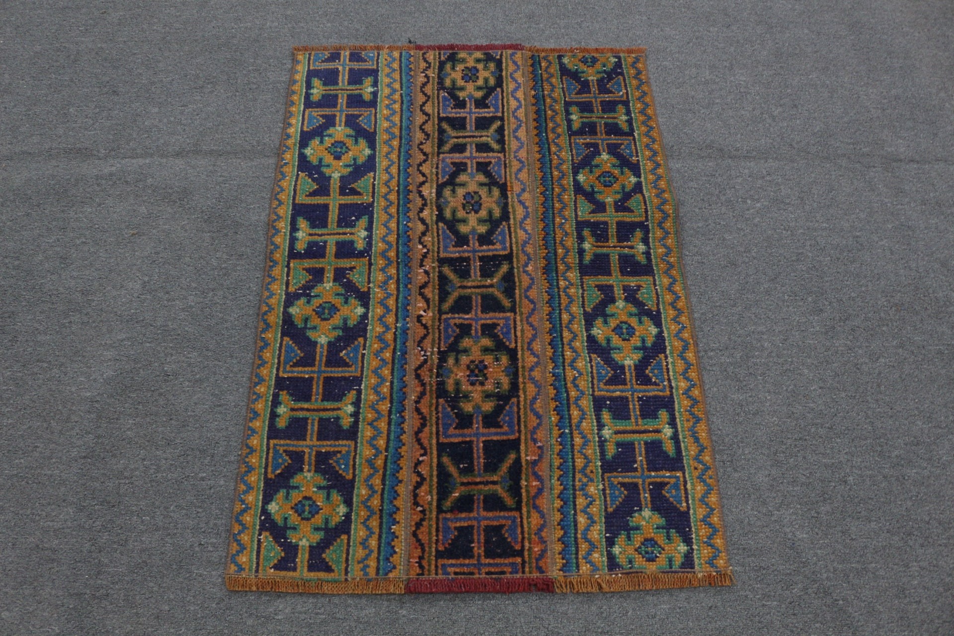 Blue Oushak Rug, 2.4x3.4 ft Small Rug, Nursery Rug, Cool Rugs, Turkish Rugs, Rugs for Bedroom, Door Mat Rug, Vintage Rug, Moroccan Rug