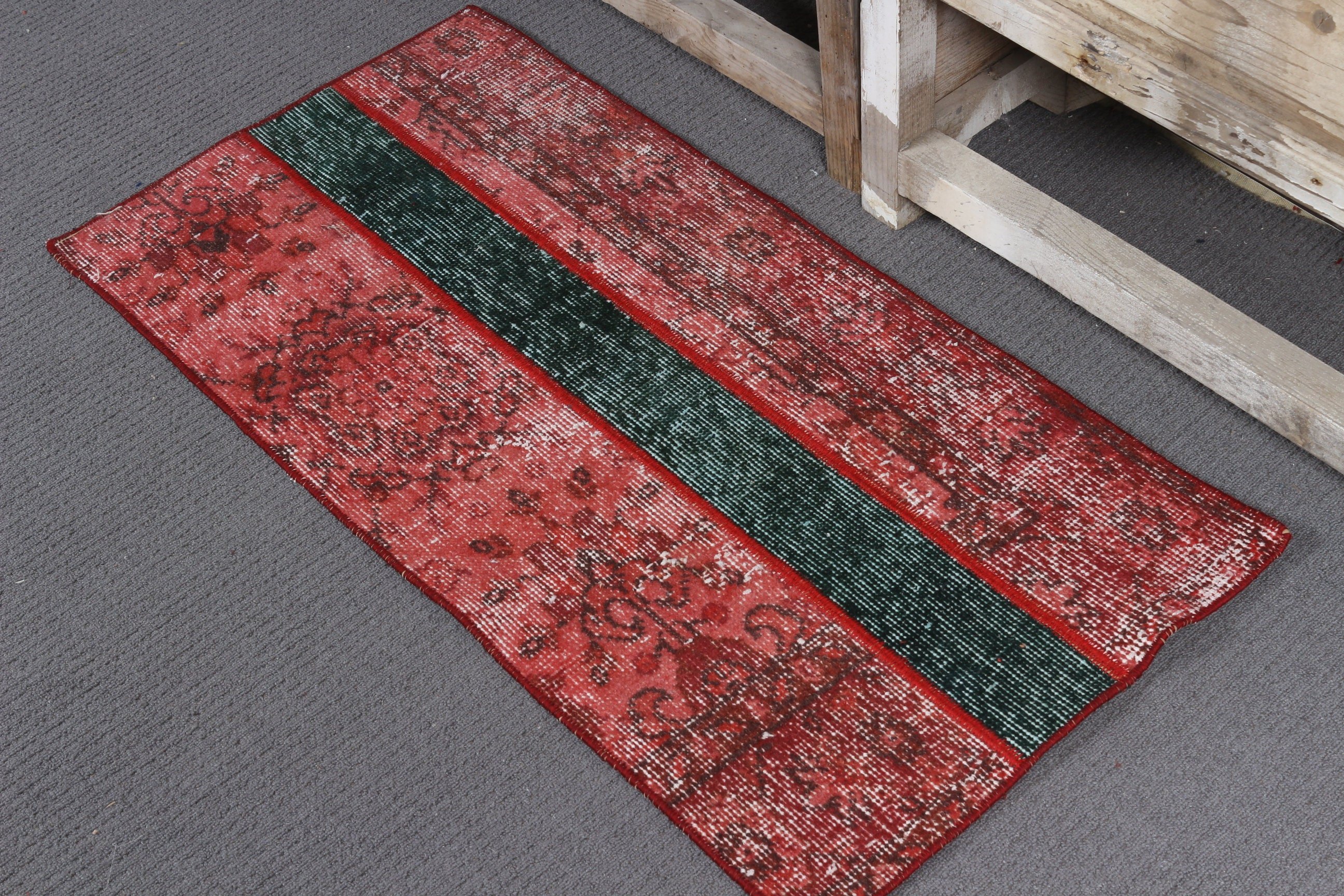 Oushak Rugs, Vintage Rug, Red Cool Rugs, Turkish Rugs, 1.6x3.2 ft Small Rug, Aztec Rugs, Car Mat Rug, Wool Rug, Rugs for Bath, Kitchen Rug