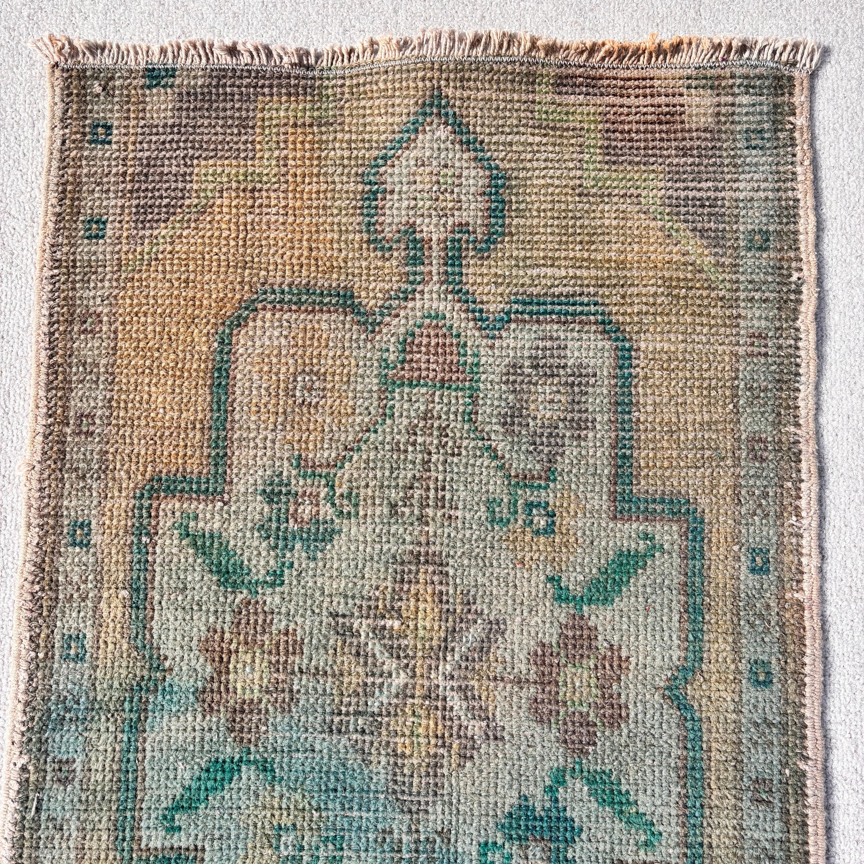 Vintage Halı, Fas Halıları, 1.5x2.4 ft Küçük Halılar, Yeşil Yatak Odası Halıları, Düz Dokuma Halılar, Banyo Halıları, Türk Halıları, Boho Halısı, Duvara Asılı Halı