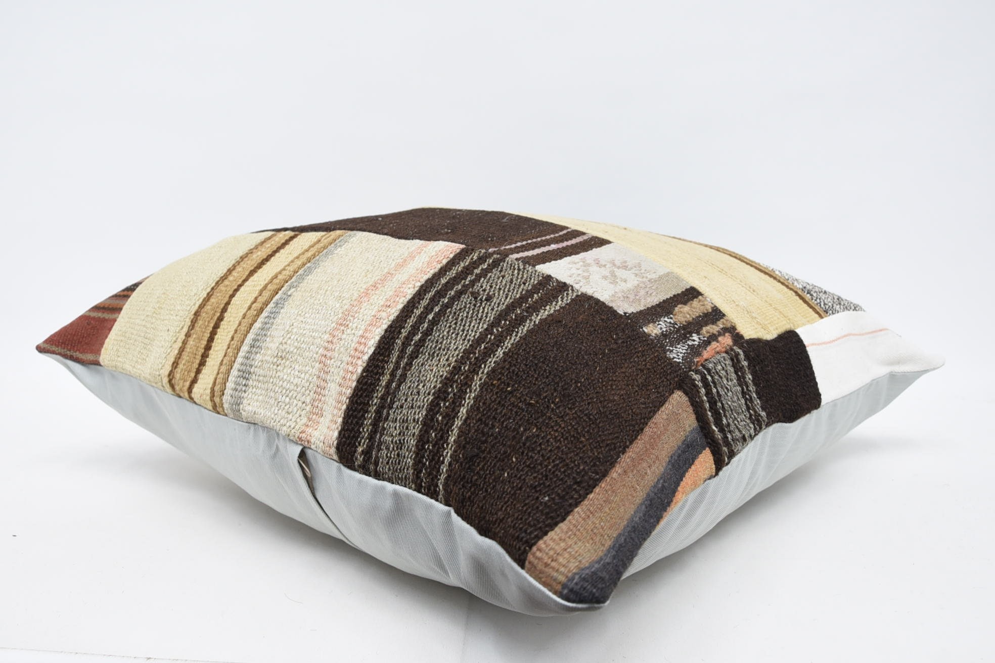 Cozy Throw Cushion Case, Kilim Pillow, Boho Pillow, 28"x28" Beige Pillow Cover, Office Chair Pillow Case, Kilim Cushion Sham