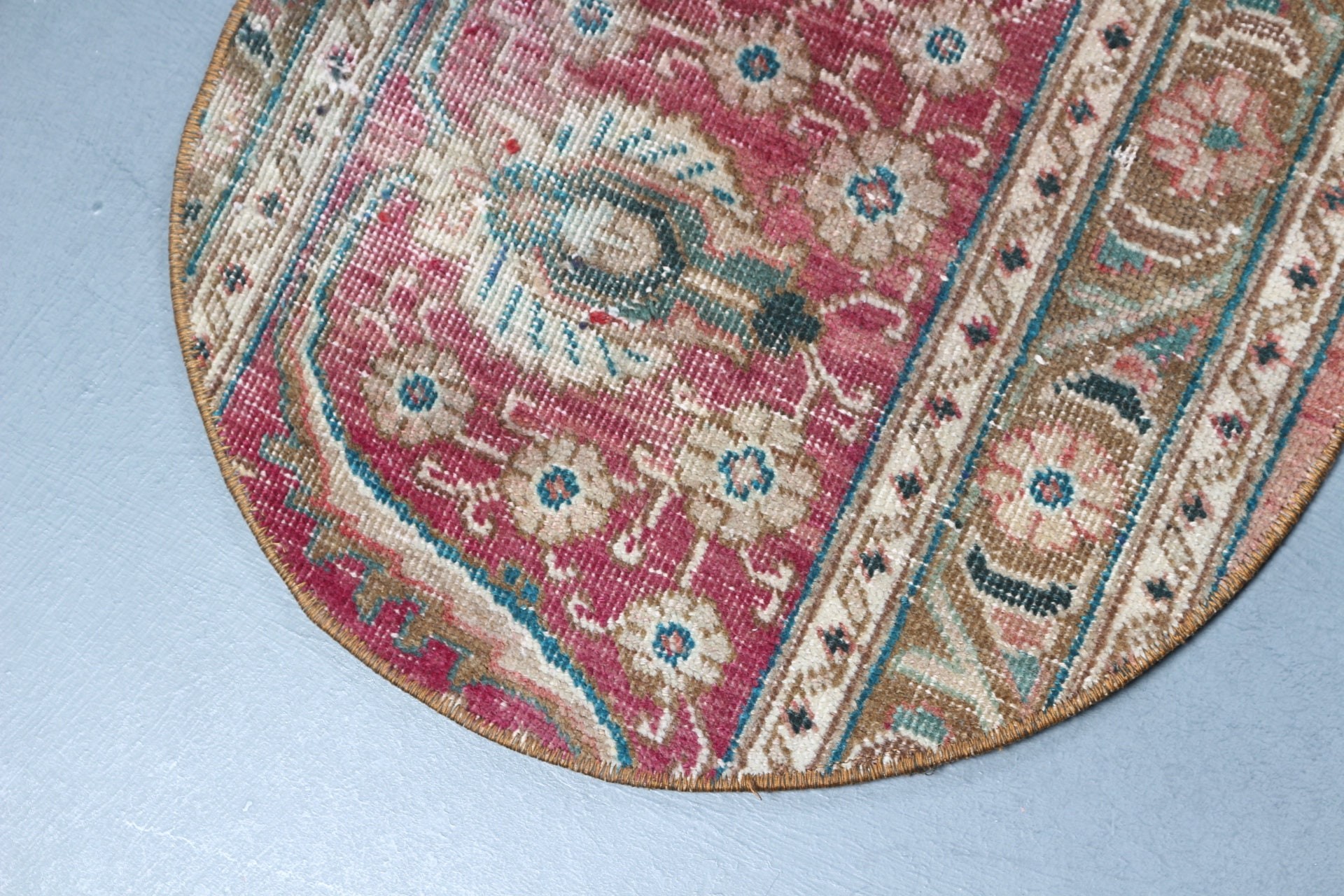 Rugs for Bedroom, Turkish Rug, Bedroom Rugs, Antique Rug, Door Mat Rug, Floor Rug, Vintage Rugs, Red  1.7x1.6 ft Small Rug