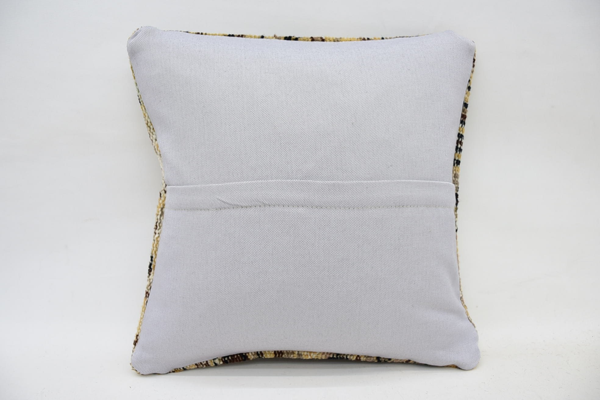 14"x14" Beige Cushion, Handmade Throw Pillow Cover, Gift Pillow, Vintage Throw Cushion, Throw Kilim Pillow, Pillow for Sofa
