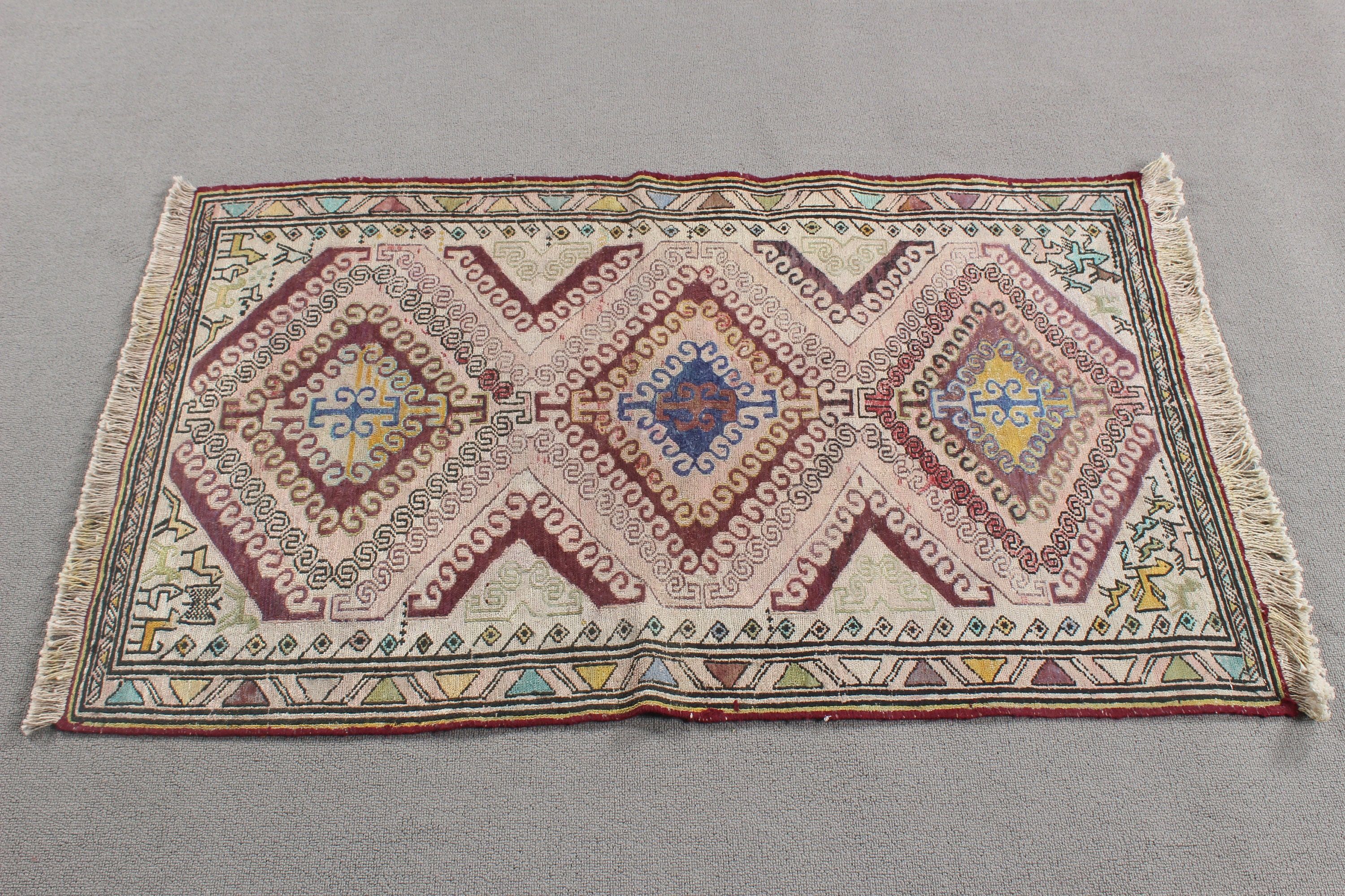 2.4x3.8 ft Küçük Halılar, Bej Mutfak Halısı, Lüks Halı, Türk Halısı, Geometrik Halılar, Kilim, Araba Paspas Halısı, Çocuk Halıları, Vintage Halılar