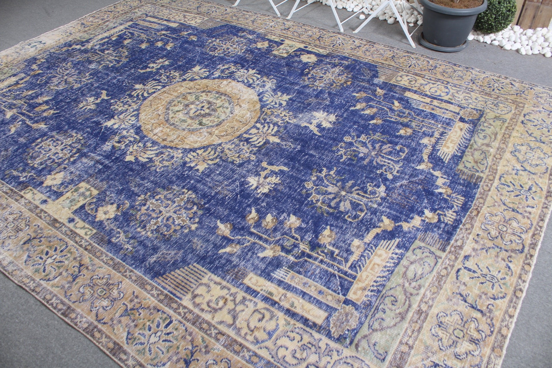 Blue Moroccan Rug, Salon Rug, Oriental Rug, Aztec Rug, Turkish Rug, 8.1x10.9 ft Oversize Rugs, Living Room Rugs, Vintage Rugs, Antique Rug