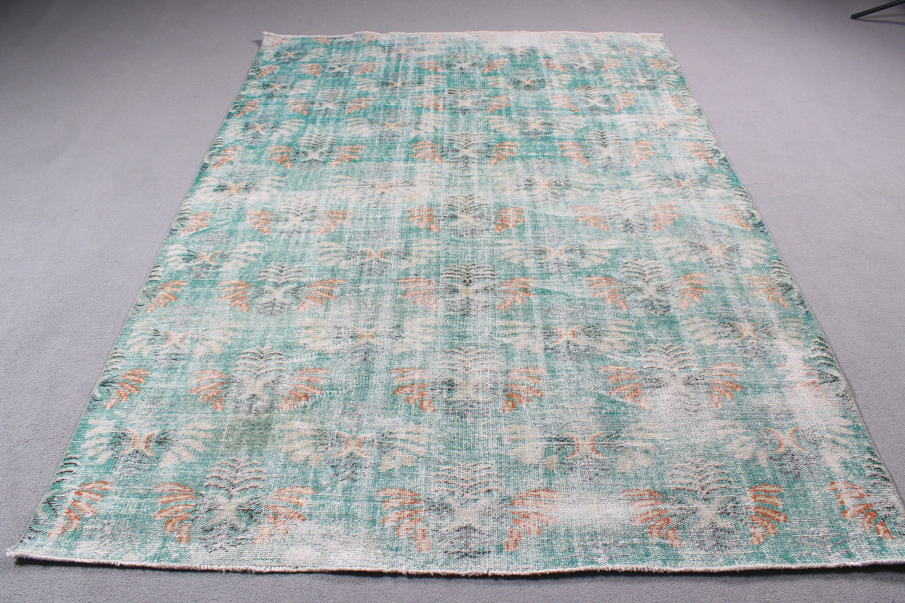 Vintage Rug, Oushak Rugs, Large Boho Rugs, Living Room Rug, Modern Rugs, 5.8x8.4 ft Large Rugs, Luxury Rug, Turkish Rug, Green Wool Rugs