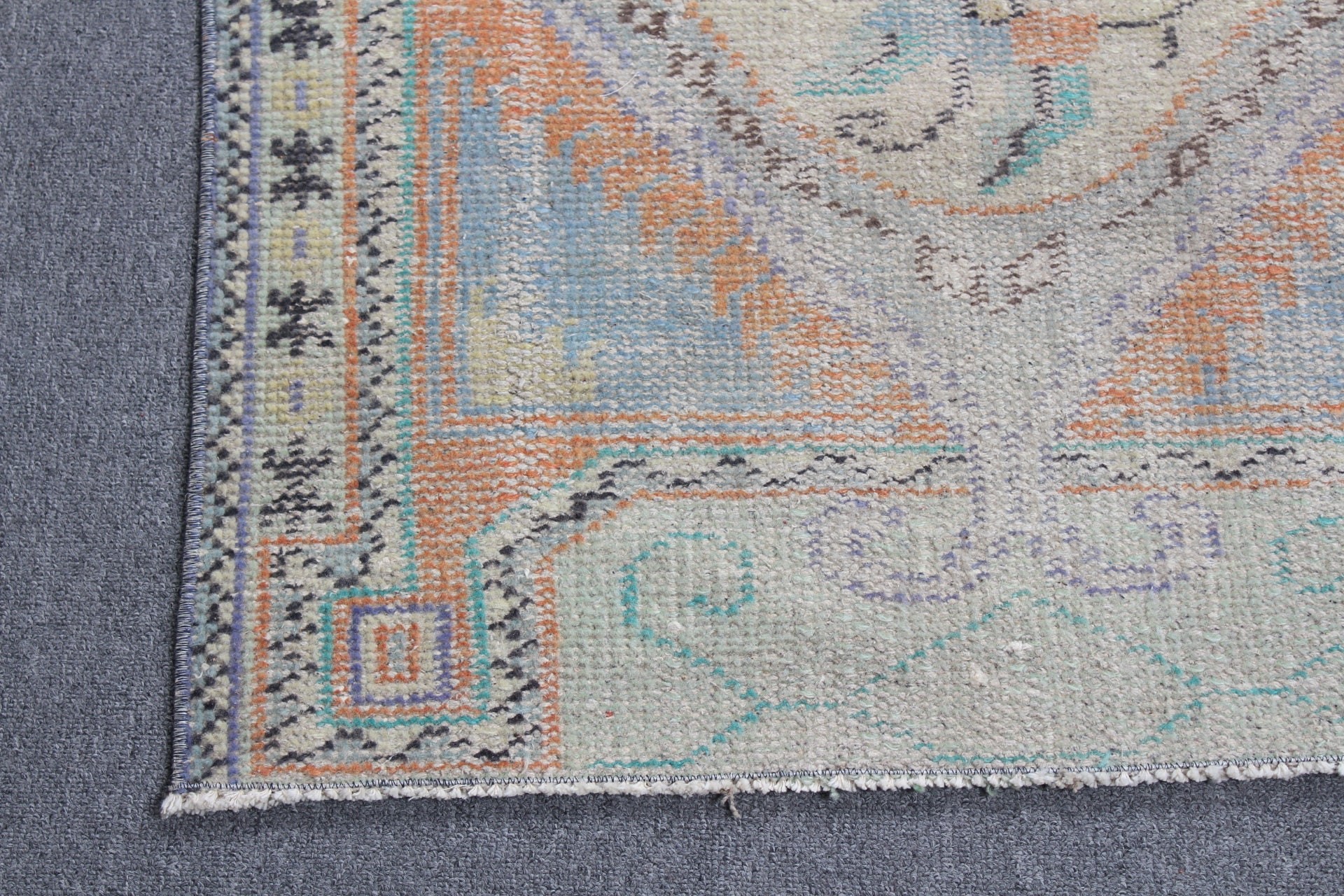 2.6x4.4 ft Small Rug, Antique Rugs, Art Rug, Wool Rug, Car Mat Rug, Turkish Rug, Door Mat Rug, Orange Cool Rug, Rugs for Entry, Vintage Rug