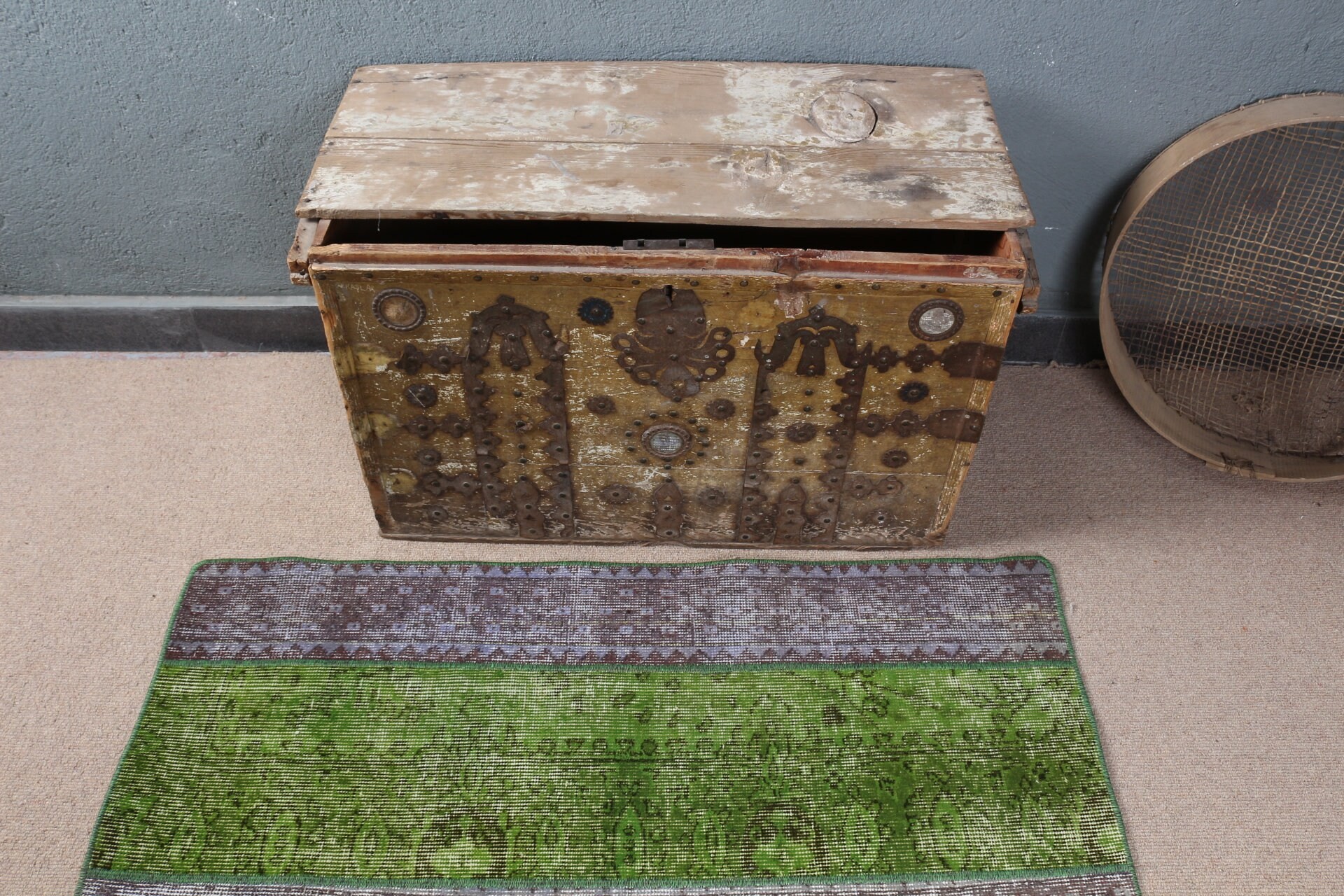 Moroccan Rug, Bathroom Rug, Rugs for Car Mat, Door Mat Rug, Green Cool Rug, Oriental Rug, Vintage Rug, 2x4 ft Small Rug, Turkish Rug
