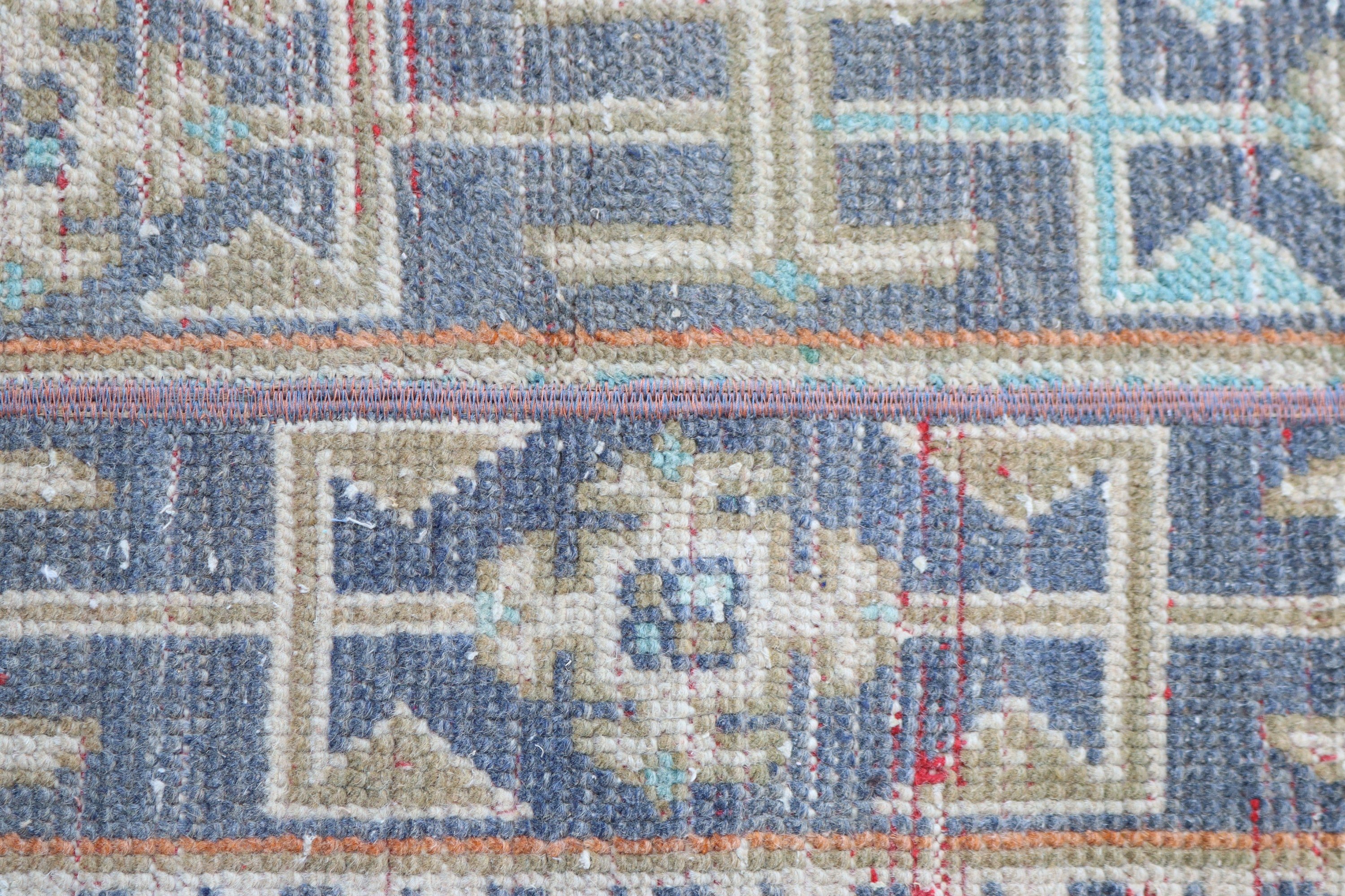 Rugs for Bedroom, Vintage Rugs, Boho Rug, Turkish Rug, Neutral Rug, Bath Rugs, 2x3.9 ft Small Rugs, Blue Modern Rugs, Bedroom Rugs