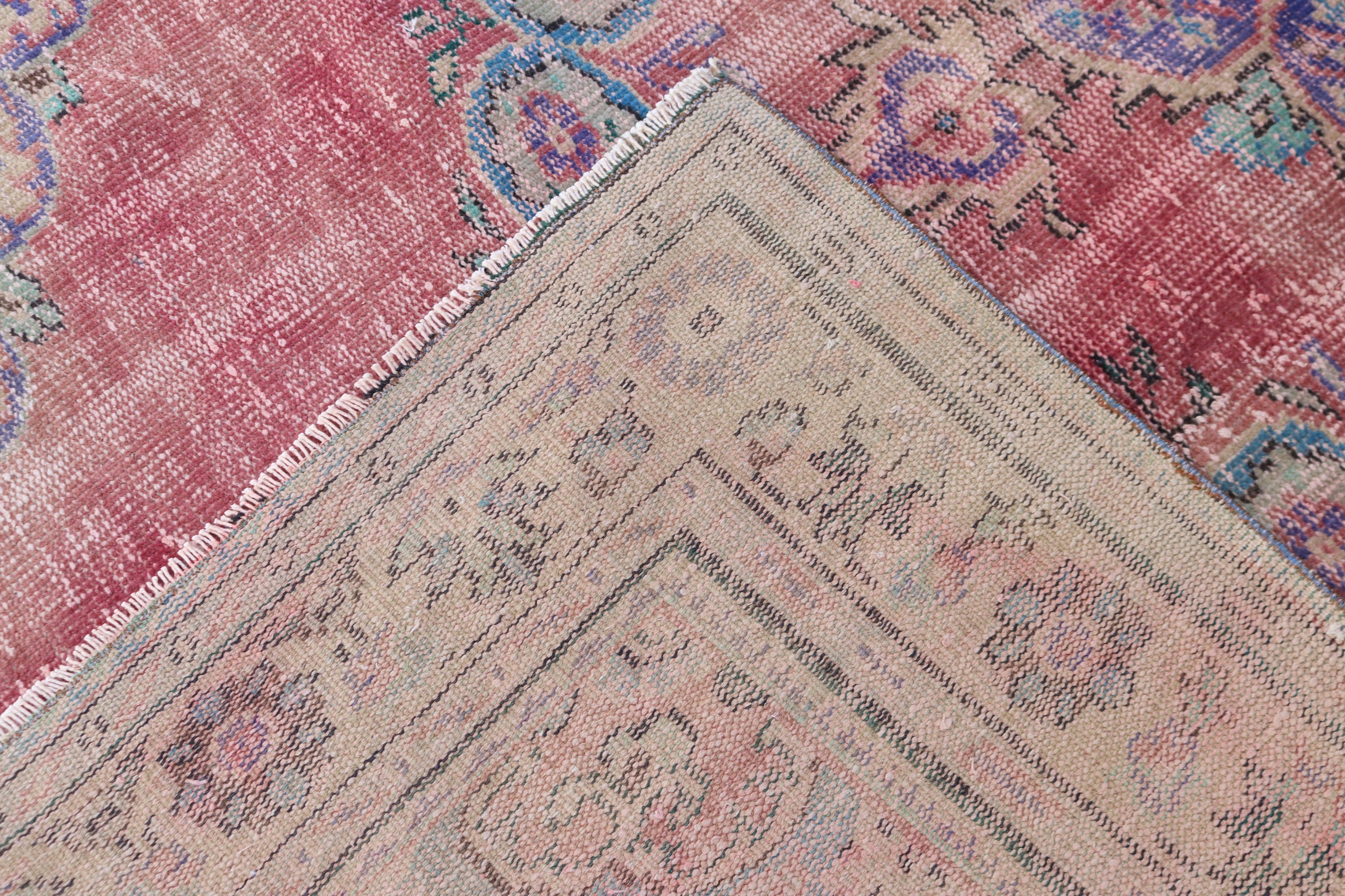 Yün Halı, Büyük Boho Halı, 6.1x9.1 ft Büyük Halılar, Türk Halıları, Büyük Oushak Halıları, Kırmızı Düz ​​Dokuma Halı, Vintage Halılar