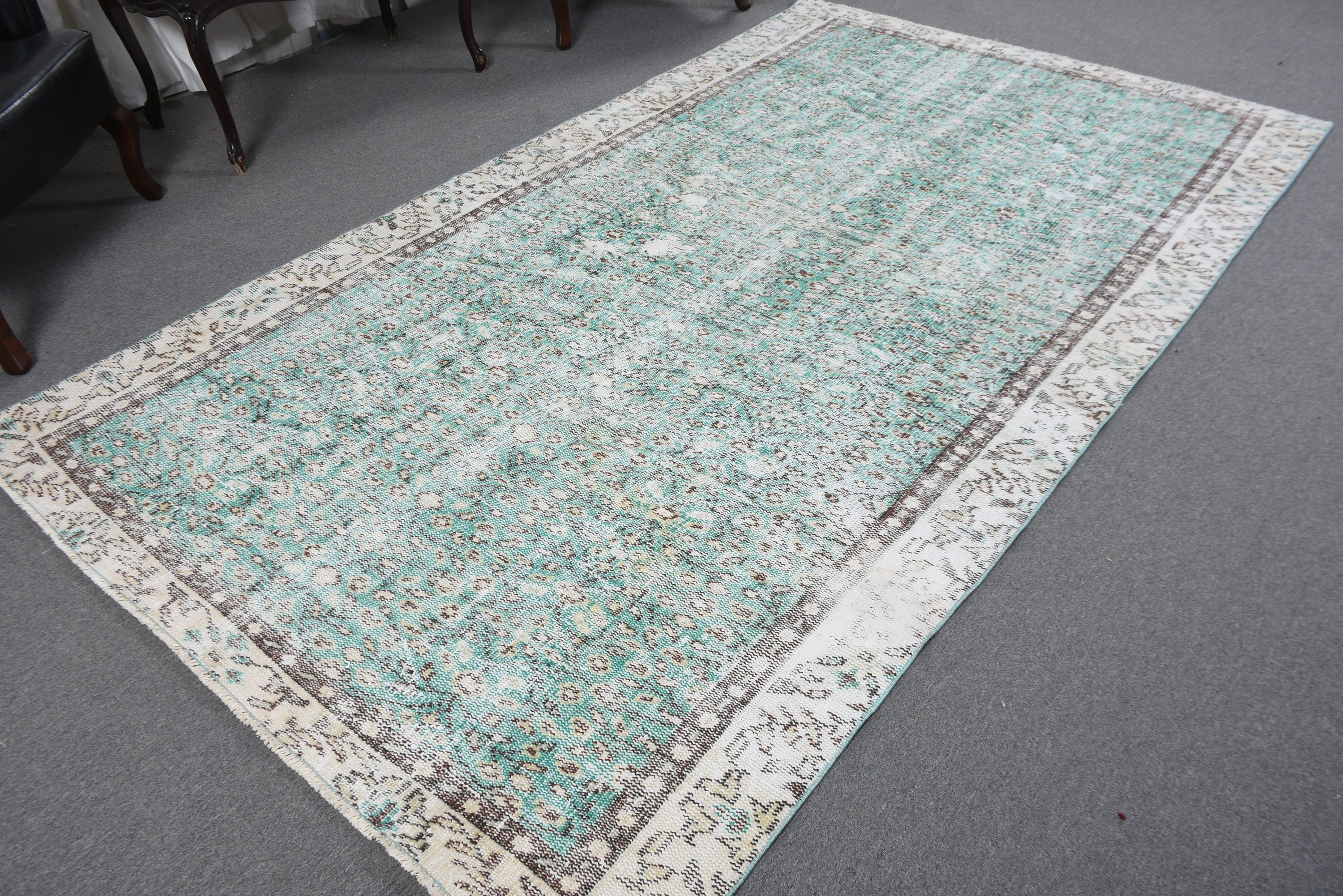 Turkish Rugs, Dining Room Rug, Large Boho Rugs, Blue  5.4x9.5 ft Large Rugs, Geometric Rugs, Vintage Rugs, Floor Rugs