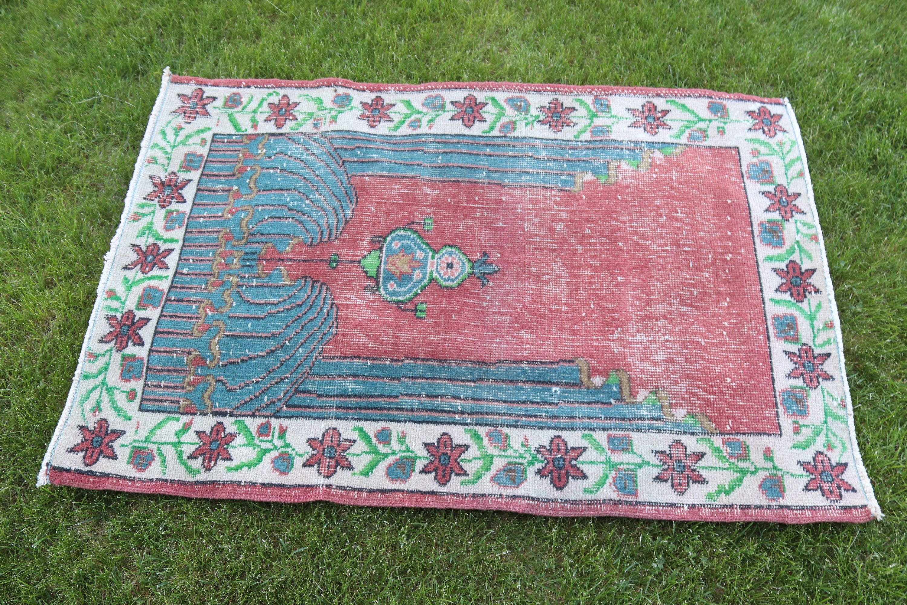 Rugs for Small Area, Vintage Rugs, Red Boho Rug, Entry Rugs, 2.7x4 ft Small Rugs, Turkish Rug, Small Area Rugs, Modern Rugs, Kitchen Rugs