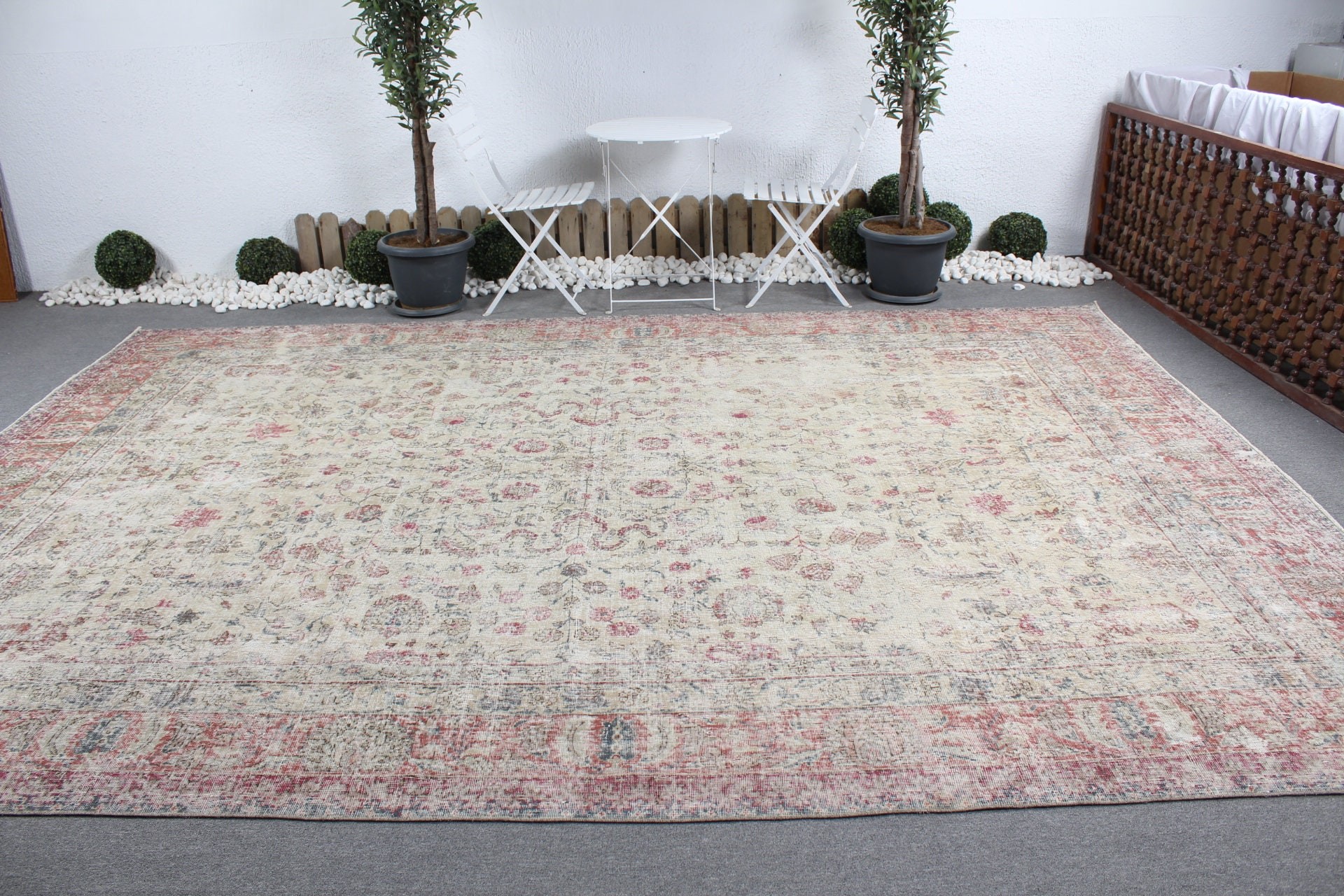 Dining Room Rug, Oriental Rug, 9.4x13.1 ft Oversize Rug, Vintage Rug, Turkish Rug, Living Room Rug, Beige Kitchen Rug