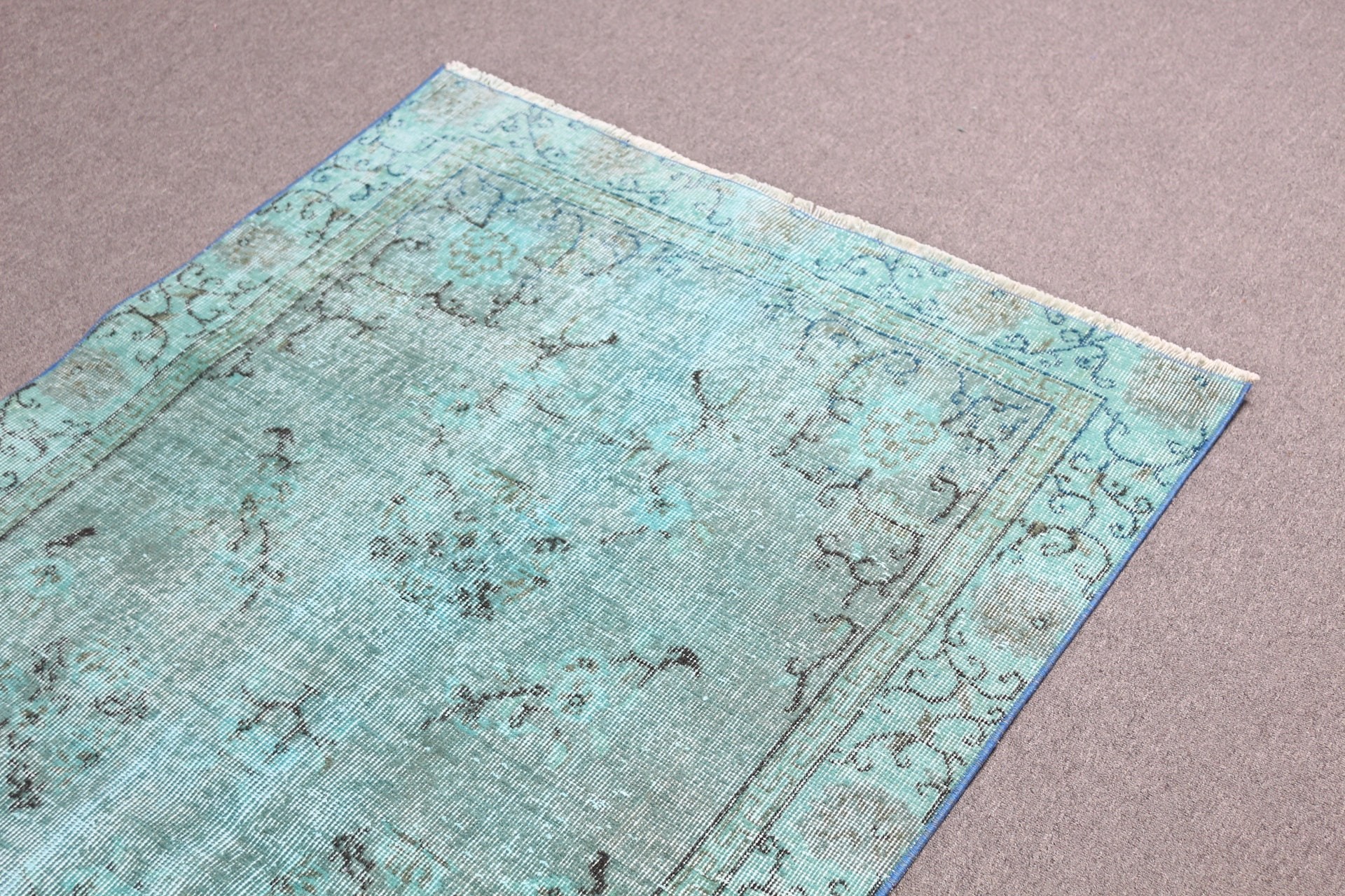 Vintage Rug, Turkish Rugs, Kitchen Rugs, Entry Rug, 3.6x6.6 ft Accent Rug, Nursery Rugs, Home Decor Rugs, Green Cool Rugs, Natural Rugs