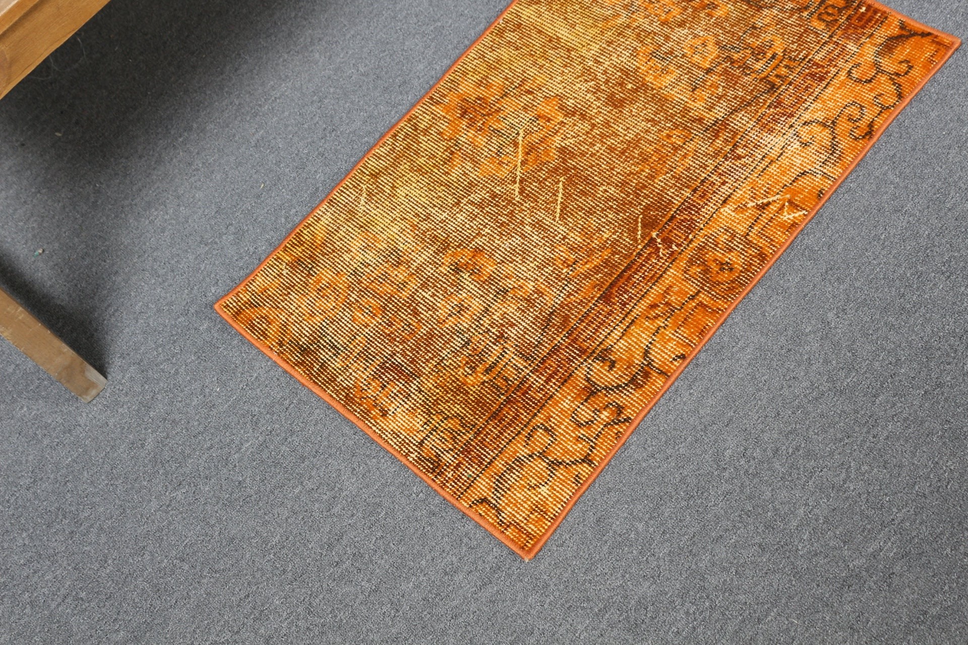 Nomadic Rugs, Vintage Rug, Door Mat Rug, Turkish Rug, 1.6x2.5 ft Small Rugs, Orange Cool Rug, Home Decor Rug, Oushak Rug, Wall Hanging Rug