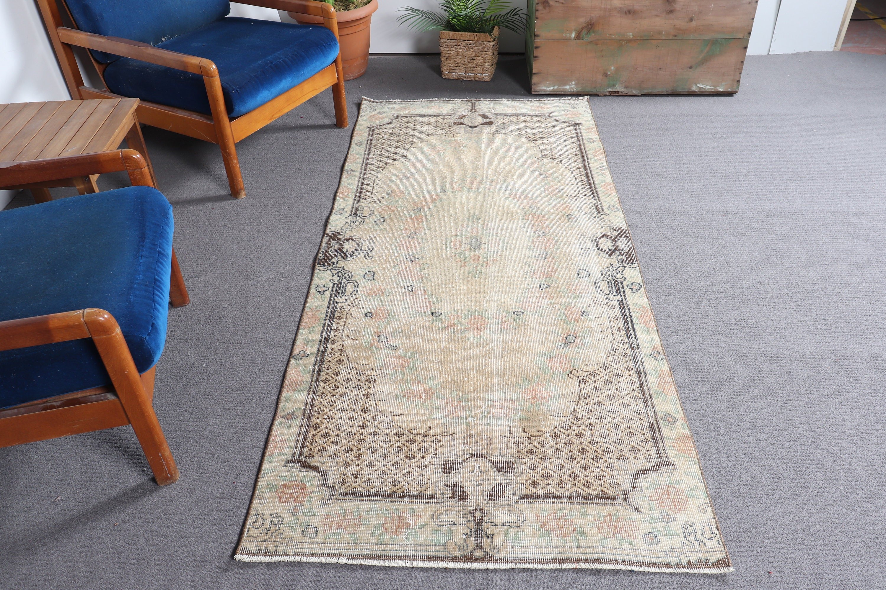 Eclectic Rugs, Antique Rug, Kitchen Rug, Turkish Rugs, Moroccan Rug, Green Home Decor Rug, 3.2x7.3 ft Accent Rug, Nursery Rug, Vintage Rug