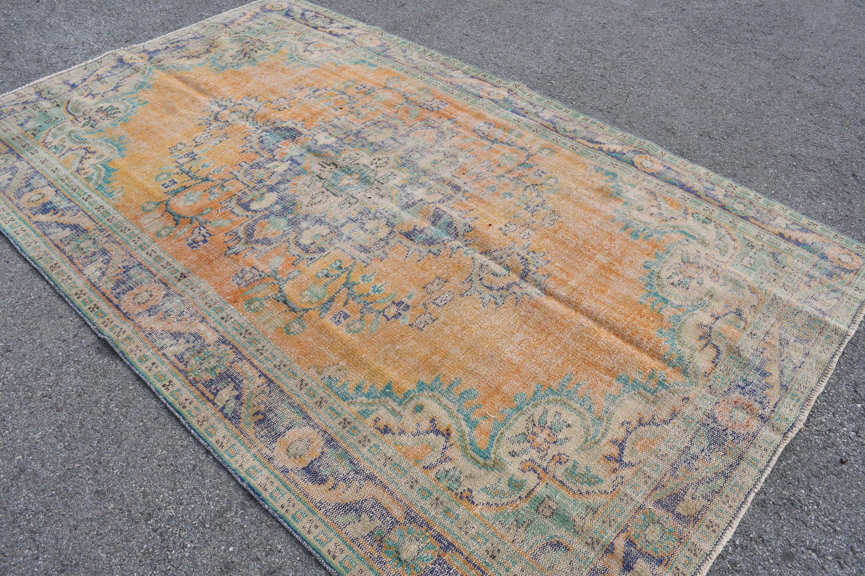 Green Antique Rugs, Living Room Rug, Antique Rug, Old Rug, Bedroom Rug, Turkish Rug, Vintage Rug, 5.9x9.5 ft Large Rugs