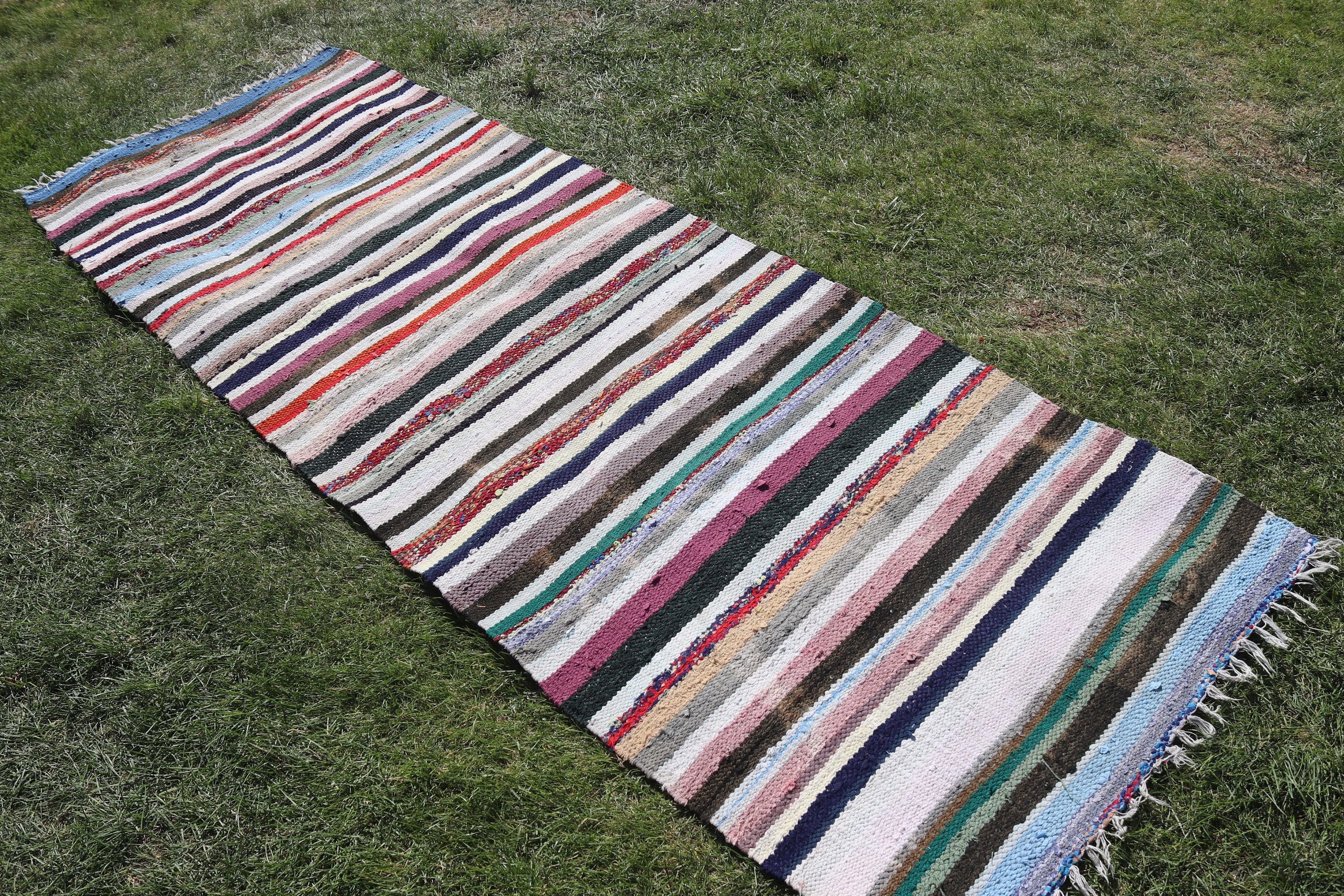 Merdiven Halısı, Beni Ourain Koşucu Halısı, Soğuk Halı, 2,8x8,1 ft Koşucu Halıları, Türk Halıları, Kilim, Anadolu Halısı, Vintage Halılar, Gökkuşağı Yün Halıları