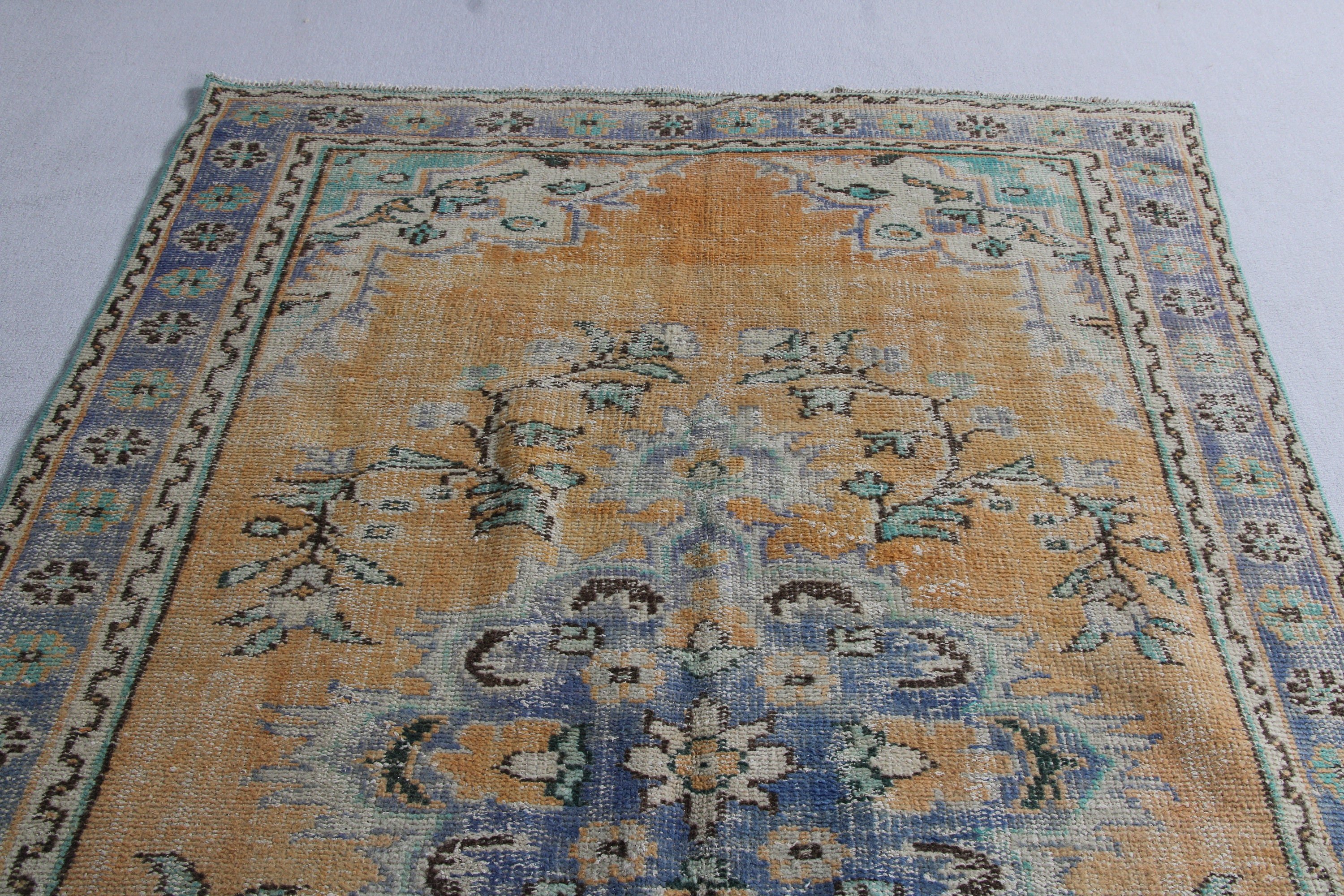 Vintage Halılar, Yemek Odası Halısı, Büyük Boho Halıları, Antika Halı, Düz Dokuma Halılar, Bronz Geometrik Halı, Türk Halısı, 5.3x8.7 ft Büyük Halı