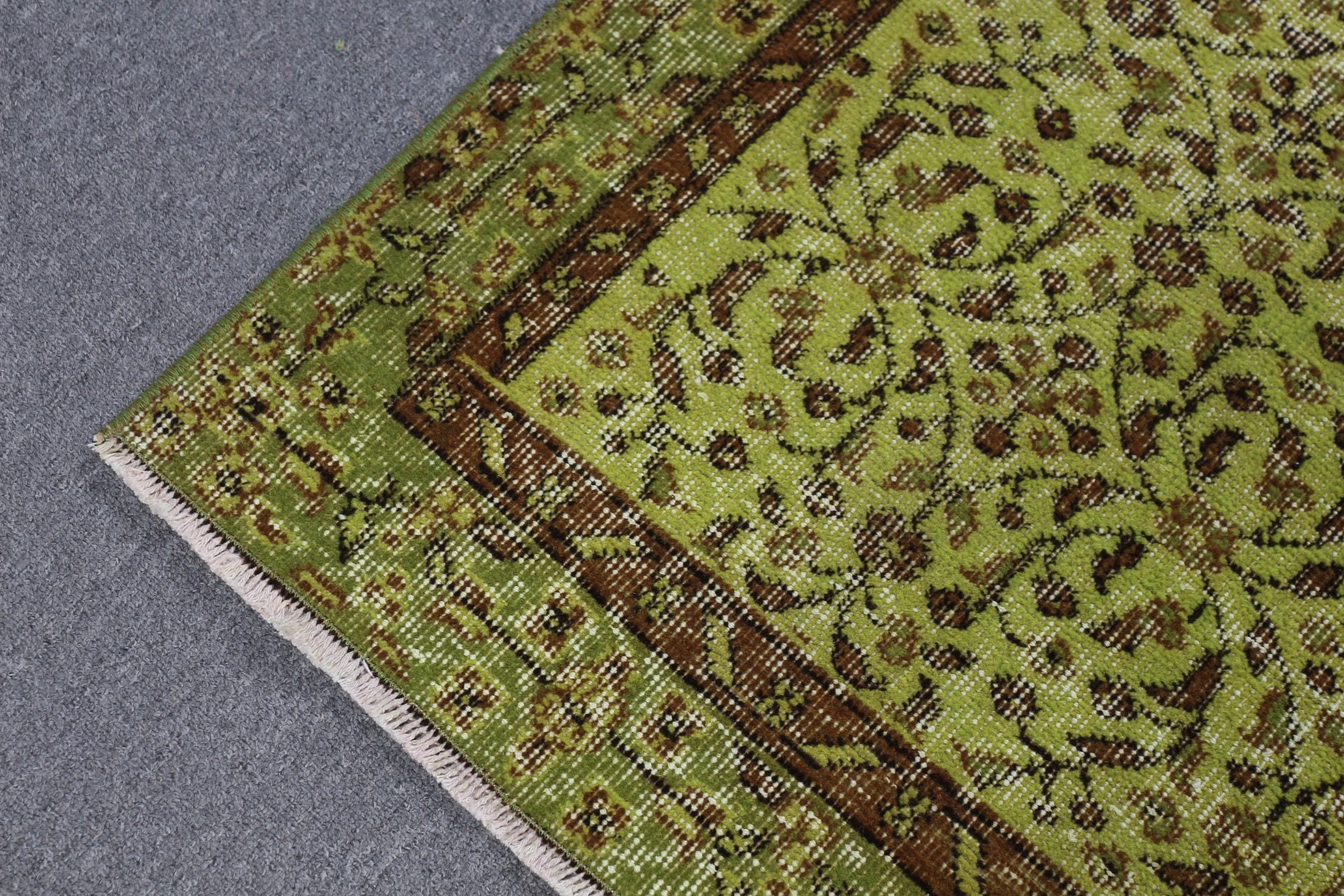 Vintage Rugs, Turkish Rug, Green Antique Rug, Rugs for Bedroom, Kitchen Rug, 3.5x6.7 ft Accent Rugs, Bright Rug, Anatolian Rug, Bedroom Rug