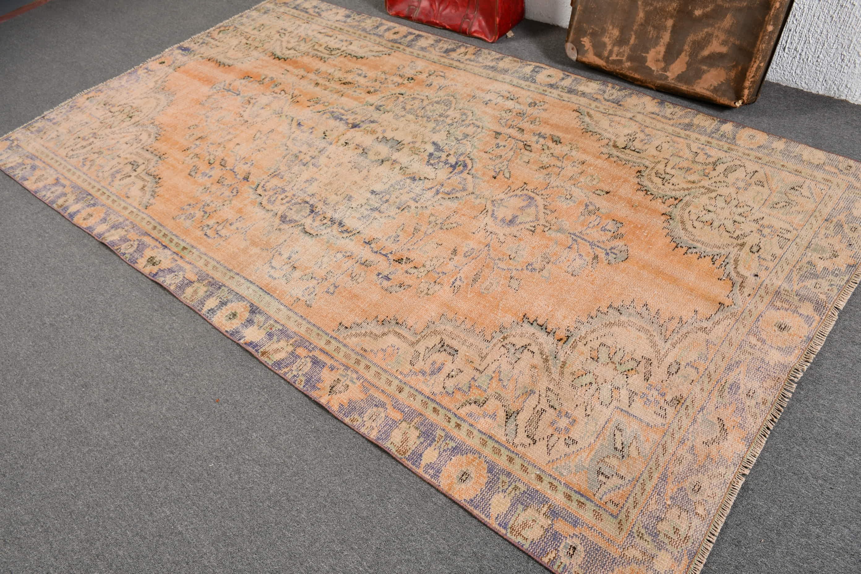 Vintage Rugs, Home Decor Rug, Dining Room Rugs, Rugs for Bedroom, 5.4x9.2 ft Large Rug, Cute Rug, Bedroom Rug, Orange Cool Rug, Turkish Rug