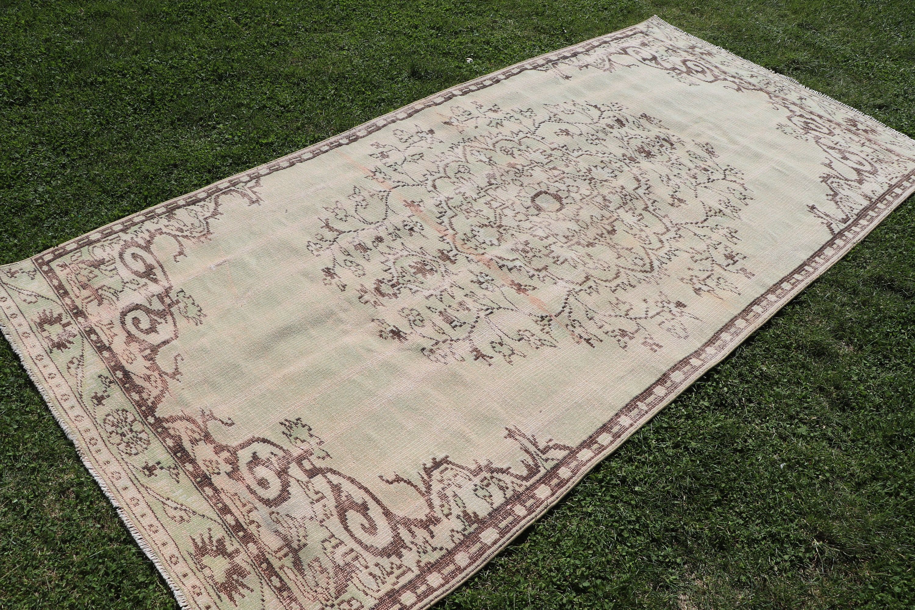 Yemek Odası Halıları, Geometrik Halılar, Vintage Halı, Nötr Halı, Yeşil Ev Dekorasyonu Halıları, 4.5x9.1 ft Büyük Halı, Türk Halısı, Oturma Odası Halısı