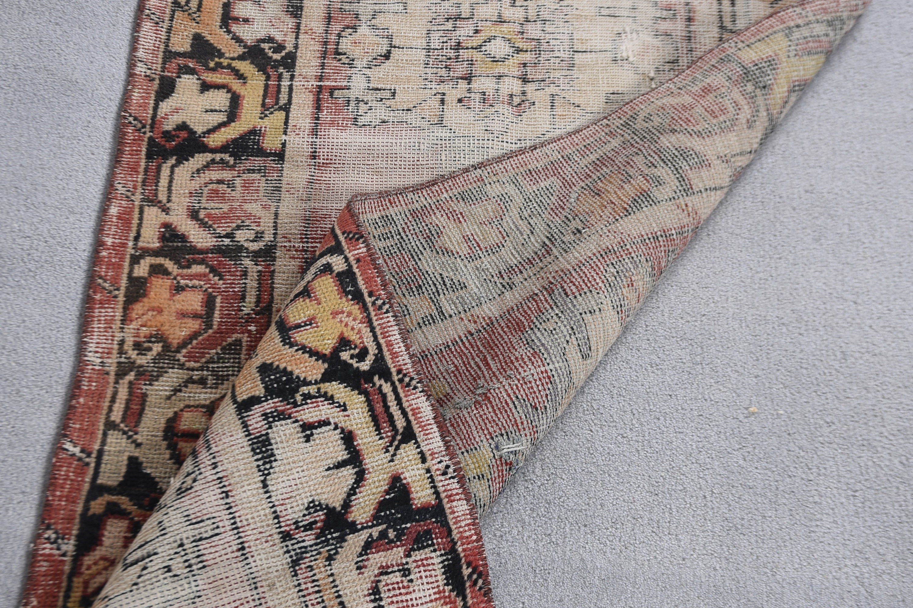 Oushak Halıları, 2.8x9.9 ft Runner Halısı, Türk Halıları, Mutfak Halıları, Vintage Halılar, Merdiven Halısı, Göçebe Halısı, Bej Fas Halıları