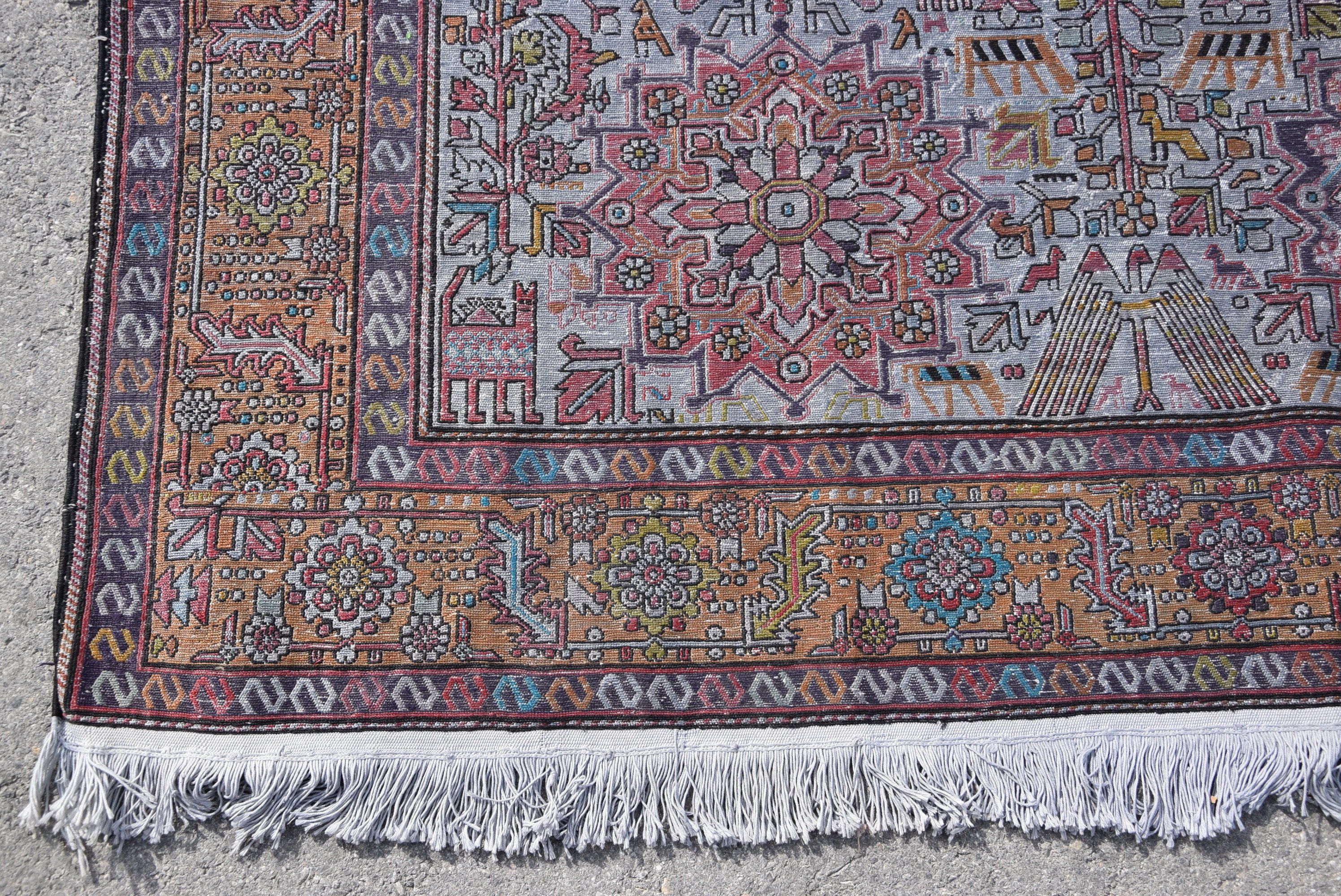 Oturma Odası Halısı, Türk Halısı, Kilim, Parlak Halı, Turuncu Fas Halıları, Vintage Halı, Anadolu Halısı, 6,8x9,3 ft Büyük Halılar