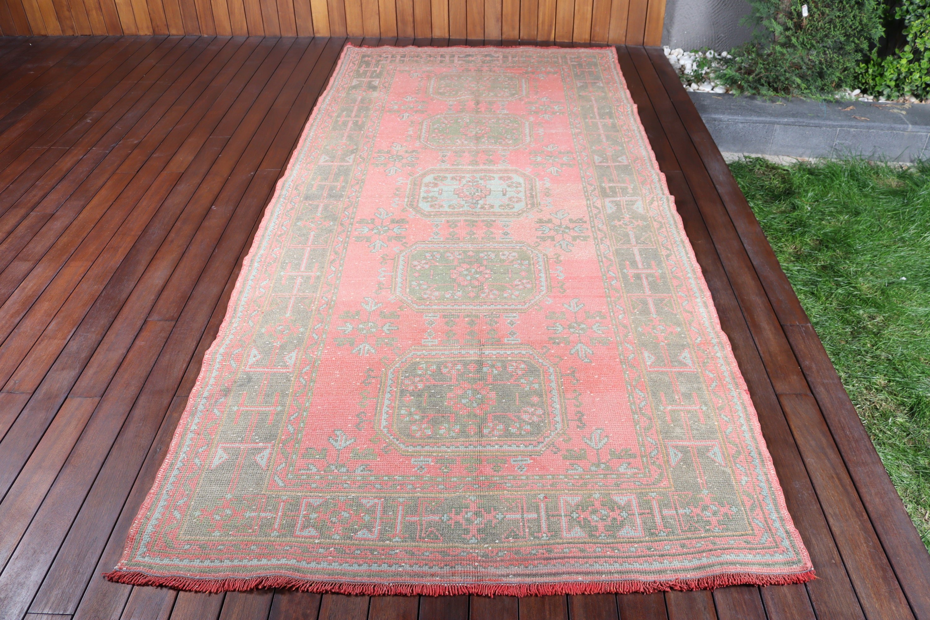 Turkish Rugs, Pink Antique Rug, Moroccan Rugs, Cool Rug, Dining Room Rug, 4.5x10.1 ft Large Rug, Bedroom Rug, Vintage Rugs, Ethnic Rugs