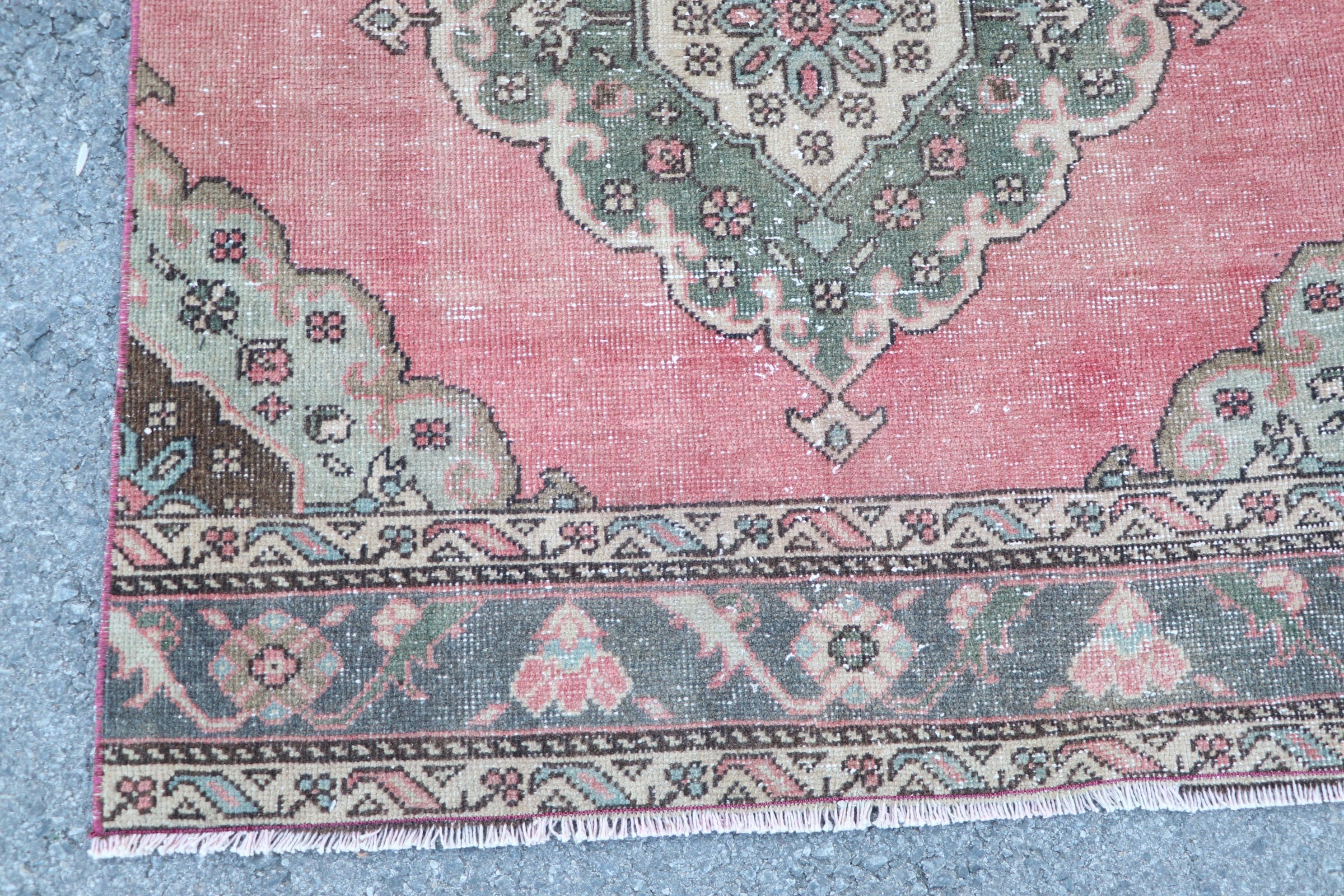 Turkish Rug, Oriental Rug, Old Rug, Vintage Rug, Rugs for Runner, 3.2x13.1 ft Runner Rug, Home Decor Rugs, Kitchen Rugs, Pink Anatolian Rug