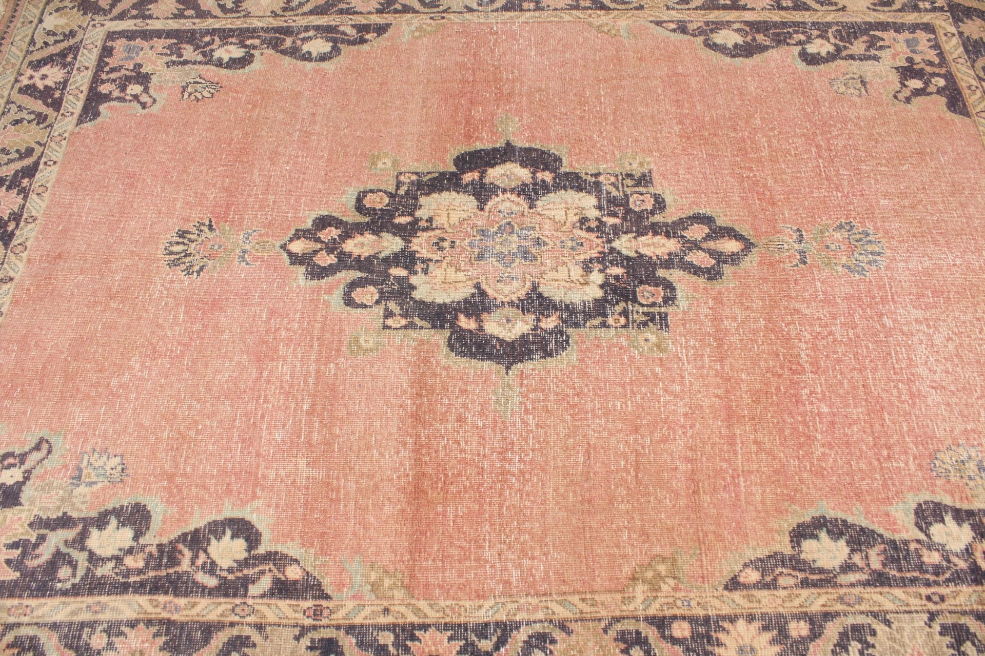 Vintage Halılar, Yer Halıları, Yemek Odası Halısı, 5.5x7.8 ft Büyük Halı, Etnik Halı, Mutfak Halısı, Oturma Odası Halısı, Türk Halısı, Pembe Anadolu Halısı