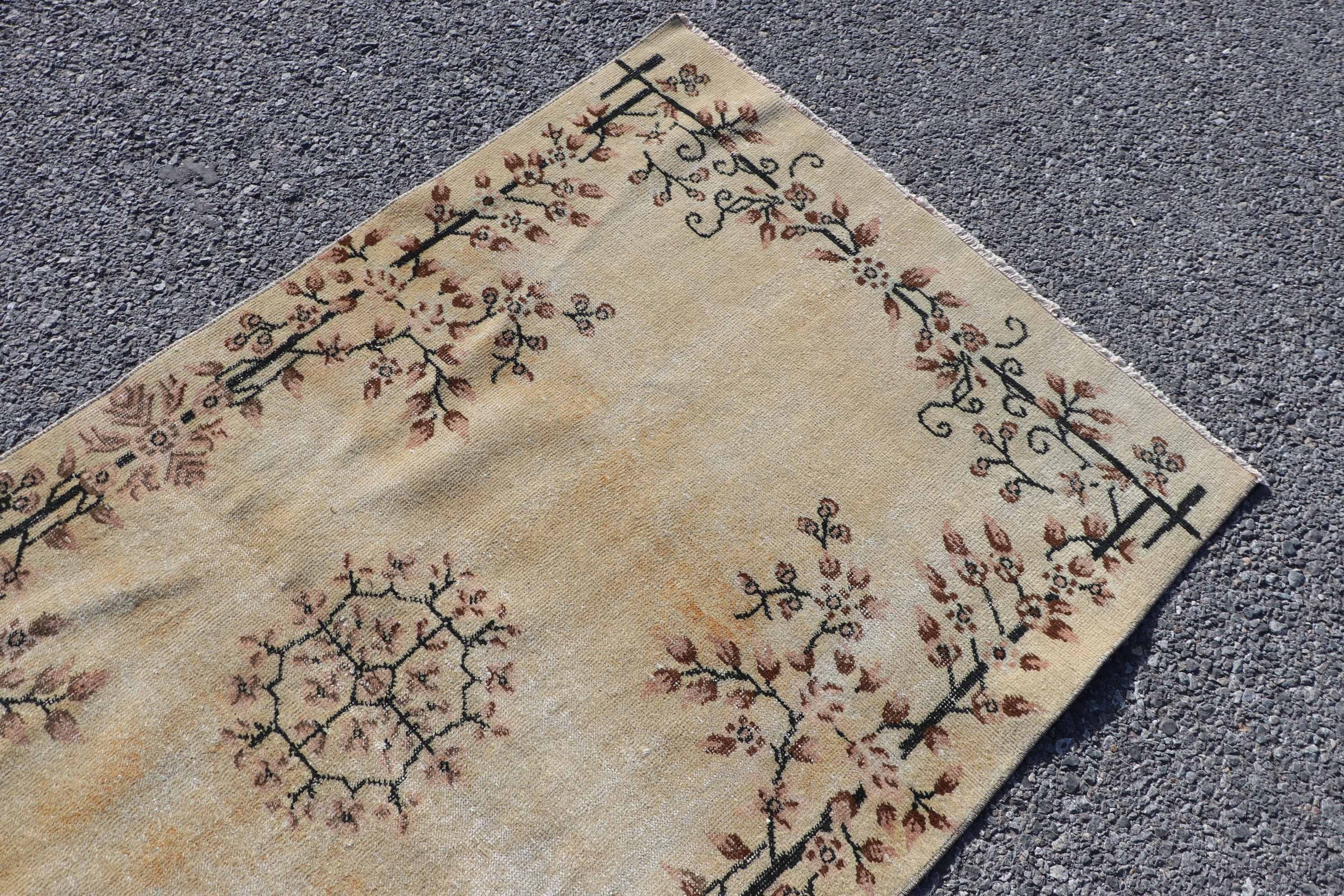 Rugs for Kitchen, Turkish Rugs, Cool Rugs, 3.5x6.4 ft Accent Rug, Nursery Rug, Kitchen Rug, Vintage Rug, Brown Floor Rug, Bedroom Rug