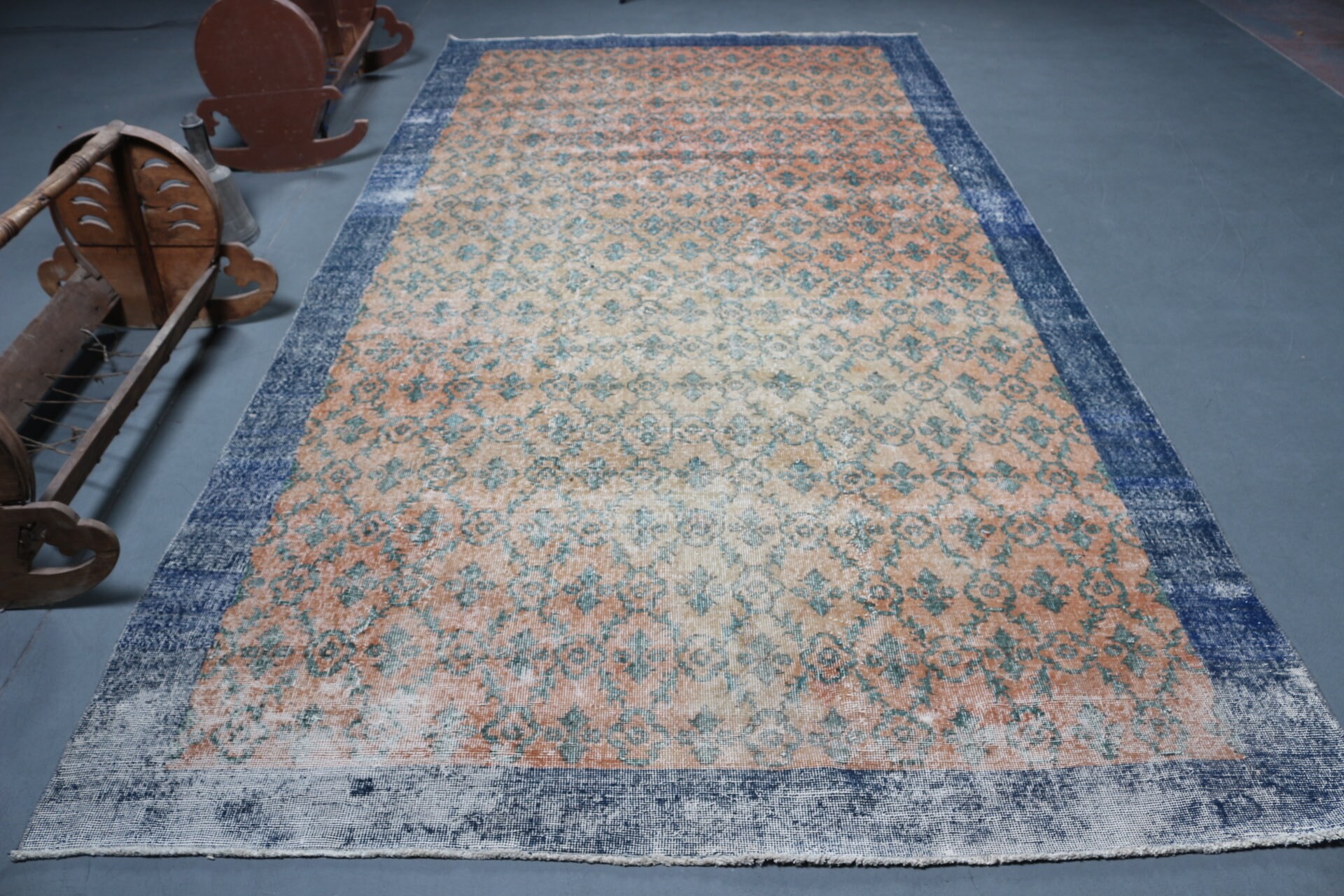 Oriental Rug, Dining Room Rugs, Antique Rugs, Turkish Rug, Orange Cool Rug, Vintage Rug, Salon Rug, Nomadic Rugs, 6.4x12.3 ft Oversize Rugs