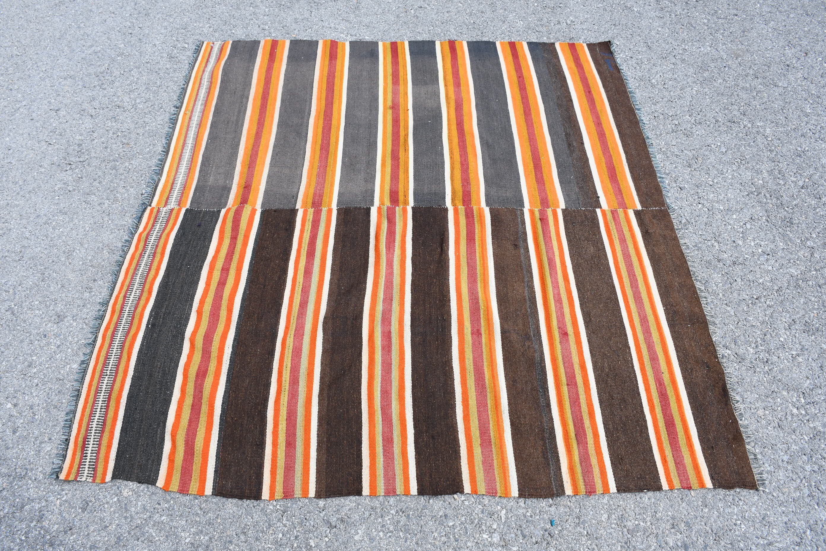 Yün Halılar, Türk Halıları, Çocuk Halısı, Kilim, Yatak Odası Halıları, Türkiye Halısı, 4,8x4,5 ft Accent Halı, Oryantal Halı, Vintage Halı, Kahverengi Soğuk Halı